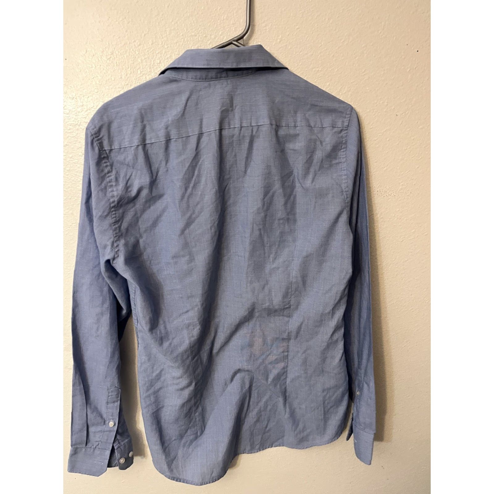 H&M H&M Button-Up Shirt Slim Fit Blue Long Sleeve Size Small Men Classic Casual Shirt Regular Size Small Blue Slim Fit Button-Front Mens Size 36R - 3 Thumbnail