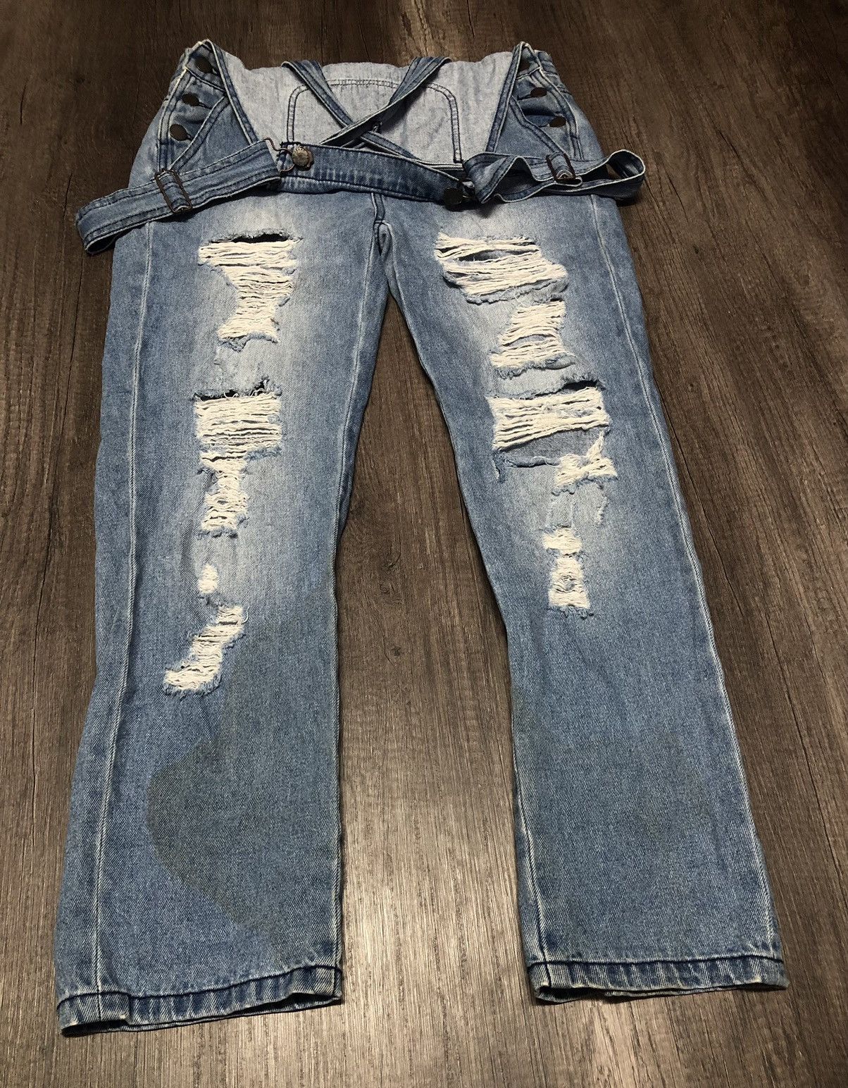 GU × Japanese Brand GU OVERALL DISTRESSED DENIM UNISEX Size US 32 / EU 48 - 14 Thumbnail