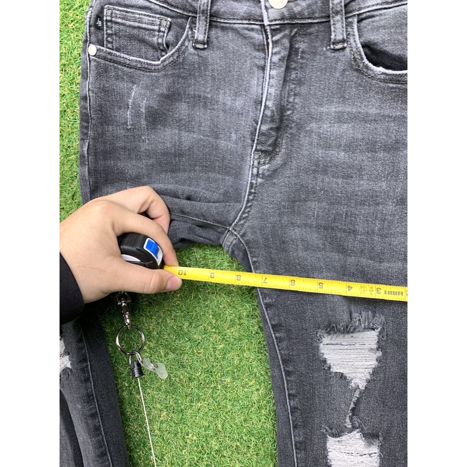 Vintage Judy Blue Jeans Womens 5/27 Skinny Fit Stretch Black Mid Rise Distressed Casual Jeans Size 27" / US 4 / IT 40 - 7 Thumbnail