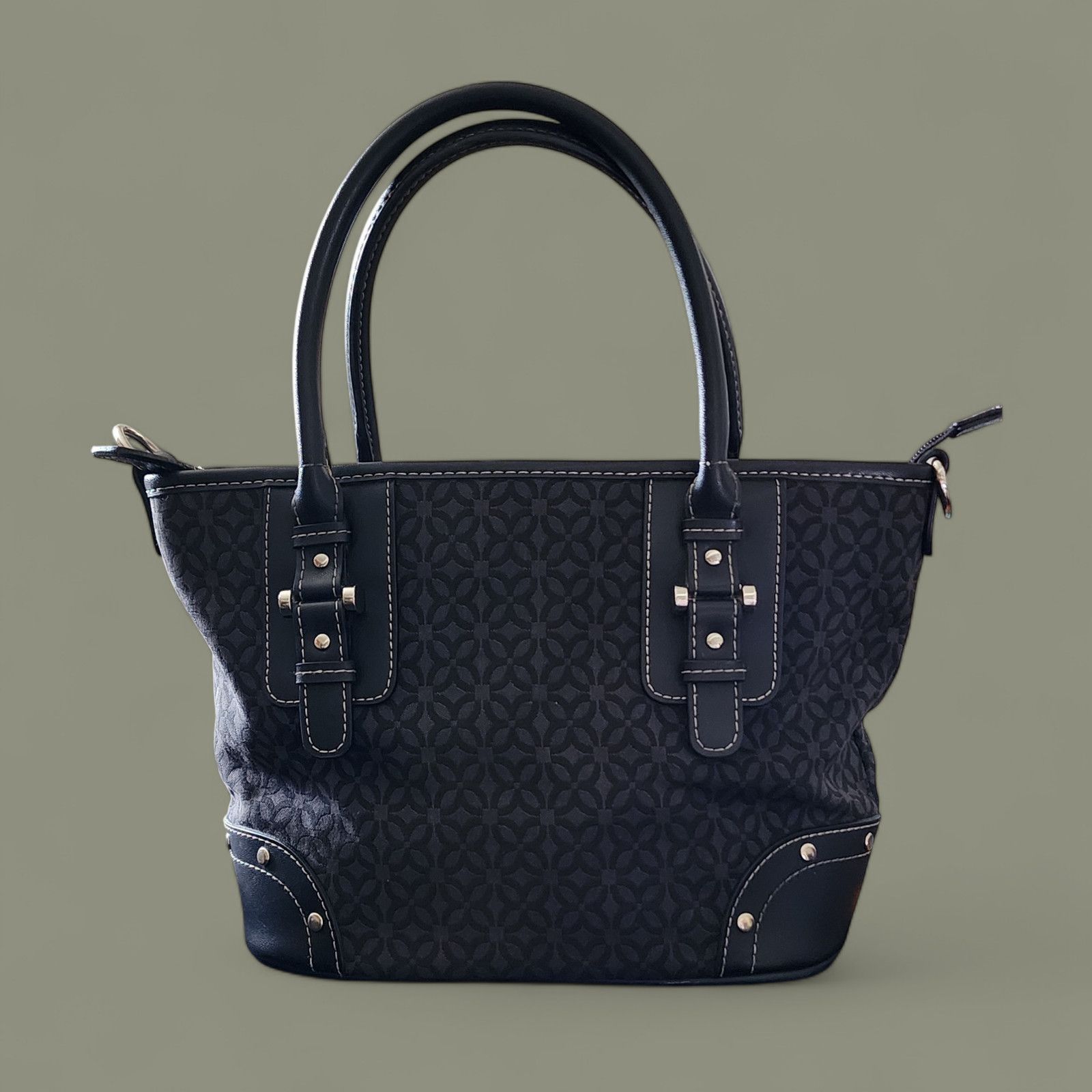 Relic Relic by Fossil Black leather & fabric studded shoulder Bag Size ONE SIZE - 2 Thumbnail