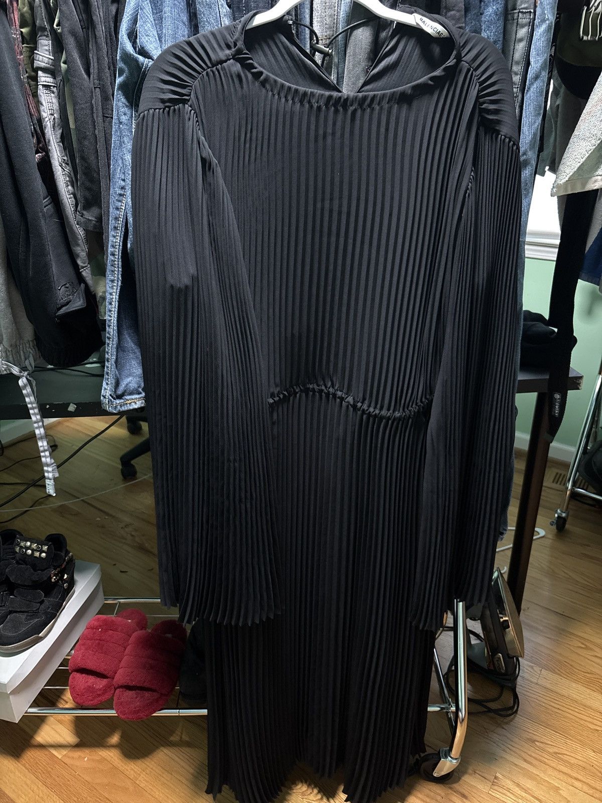 Balenciaga Balenciaga black pleated drawstring dress Size XS / US 0-2 / IT 36-38 - 2 Thumbnail