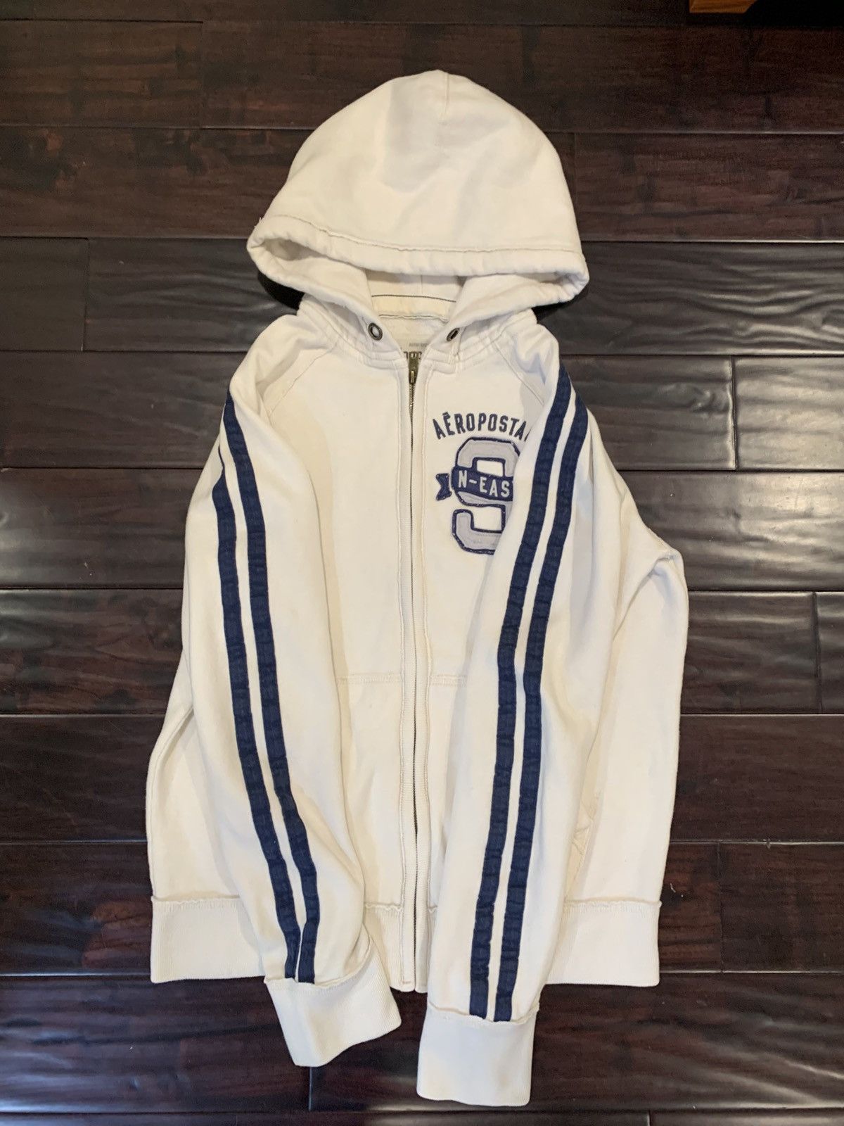 Aeropostale early 2000”s aeropostale blue striped hoodie Size US L / EU 52-54 / 3 - 1 Thumbnail
