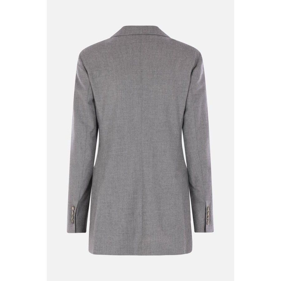 Max Mara MAX MARA Harald Gray Stretch Cashmere Double-Breasted Jacket Size M / US 6-8 / IT 42-44 - 2 Thumbnail