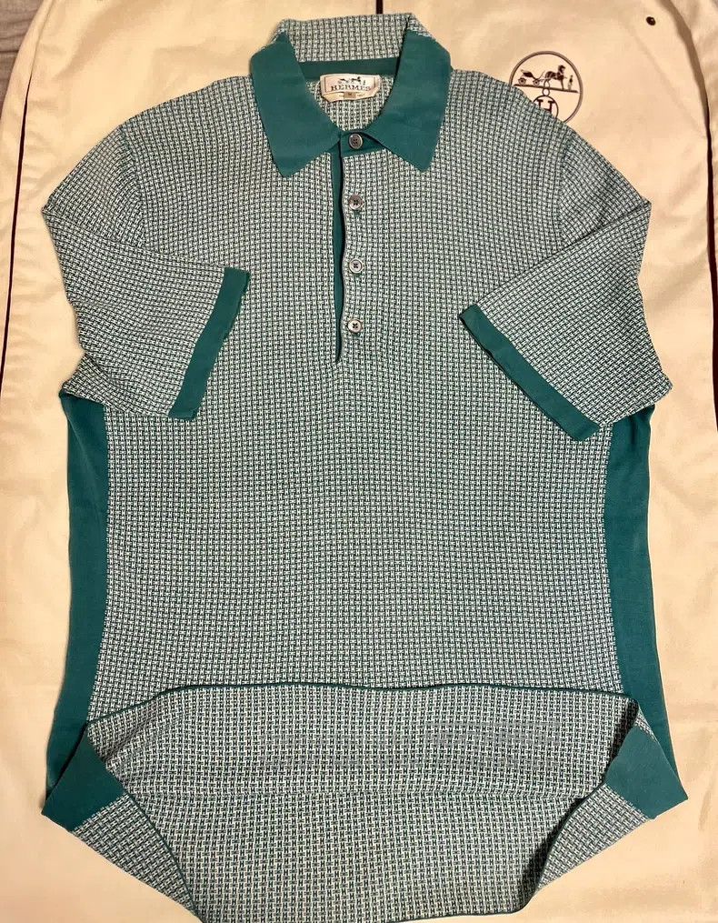 Hermes Hermes Full Print H Knit Short Sleeve Polo Shirt/T-Shirt Size US M / EU 48-50 / 2 - 3 Thumbnail