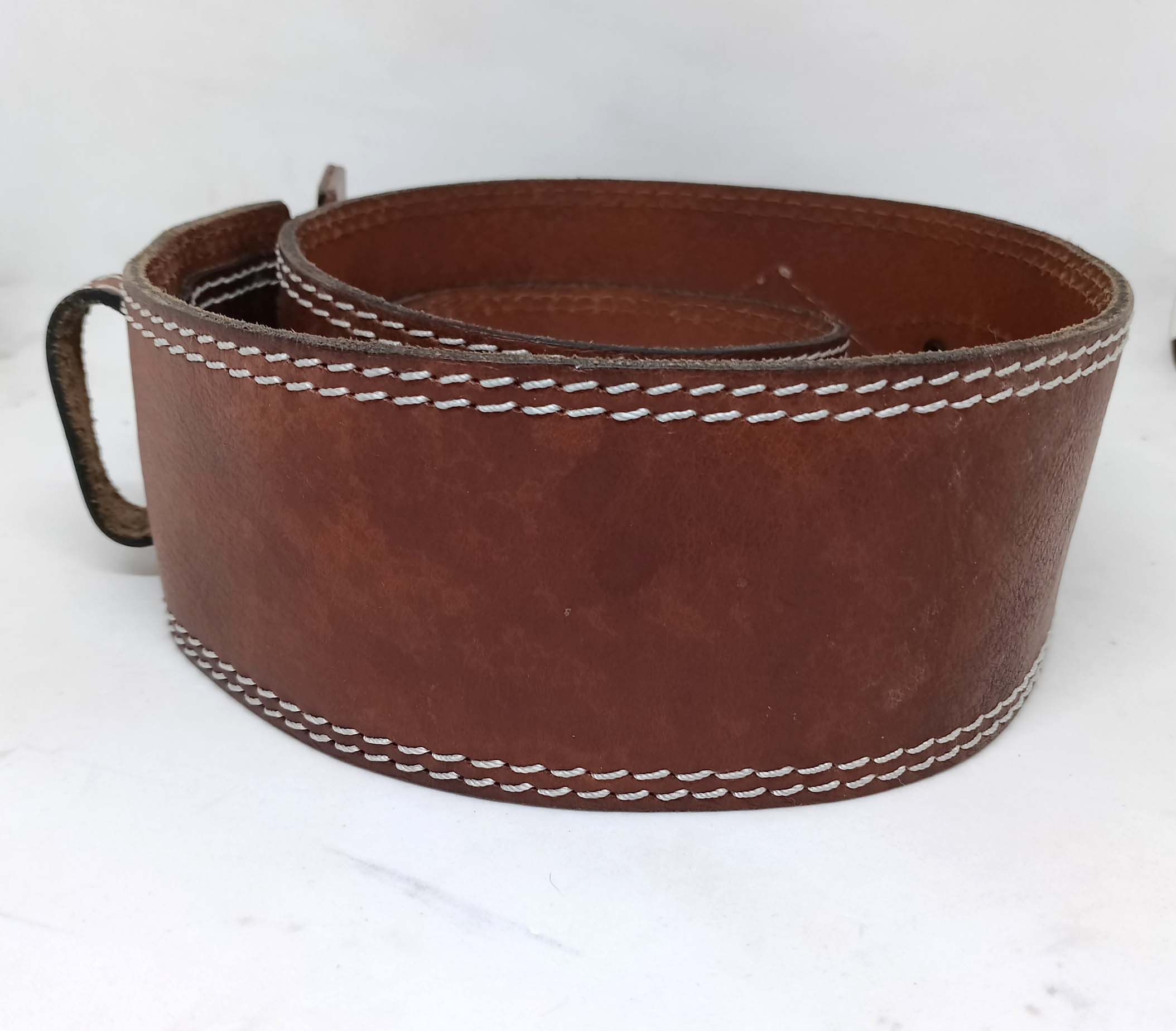 Diesel Diesel Wide Leather Belt – Brown – Size 95/38 – 70 mm Size ONE SIZE - 4 Thumbnail