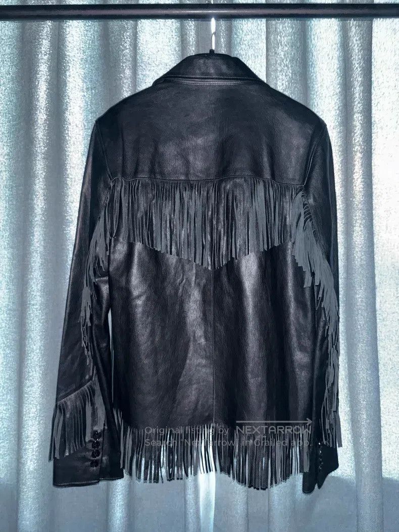 Saint Laurent Paris Black Full Leather Fringe Jacket