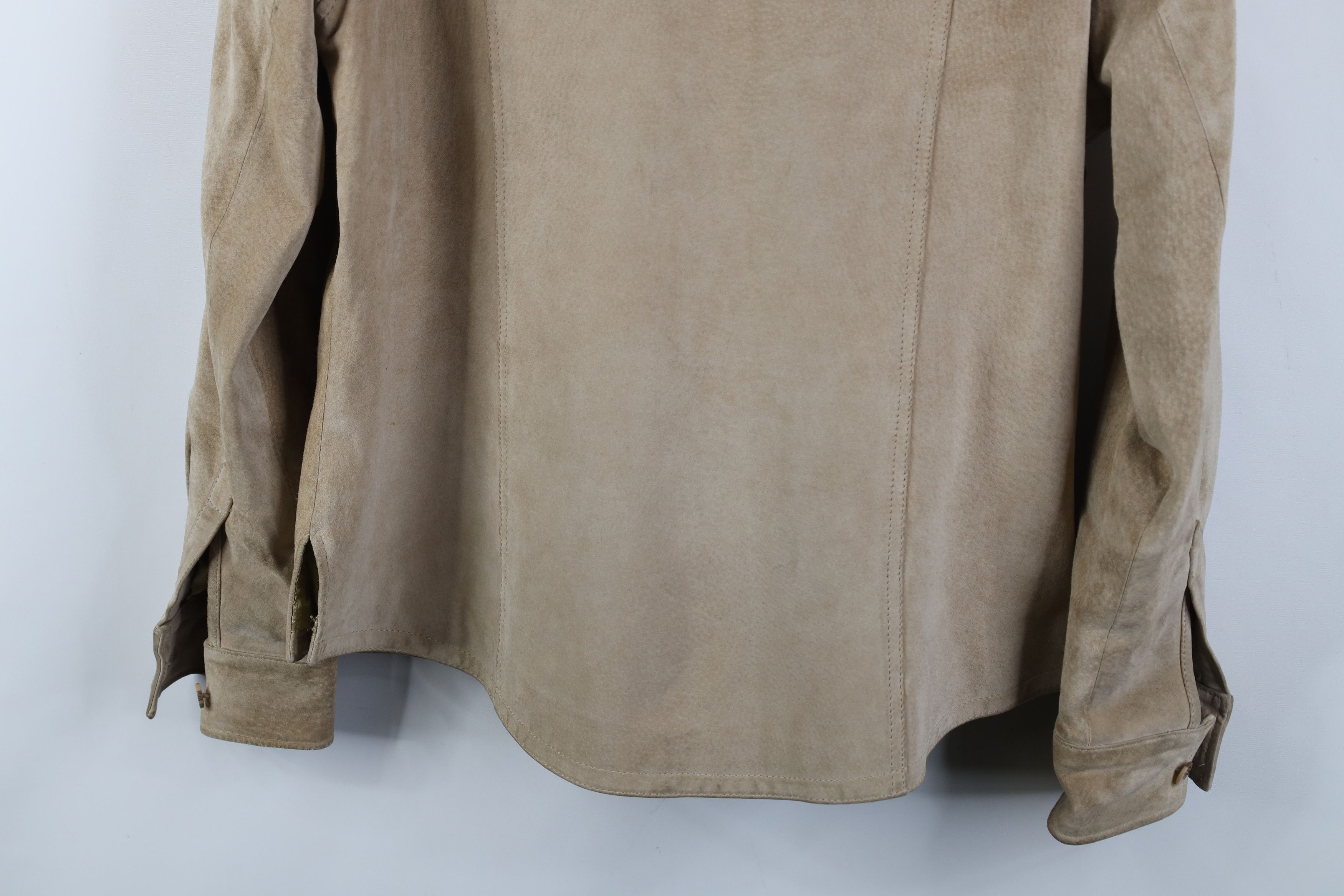 Vintage Vintage 90s Streetwear Suede Leather Button Shirt Jacket Size L / US 10 / IT 46 - 13 Thumbnail