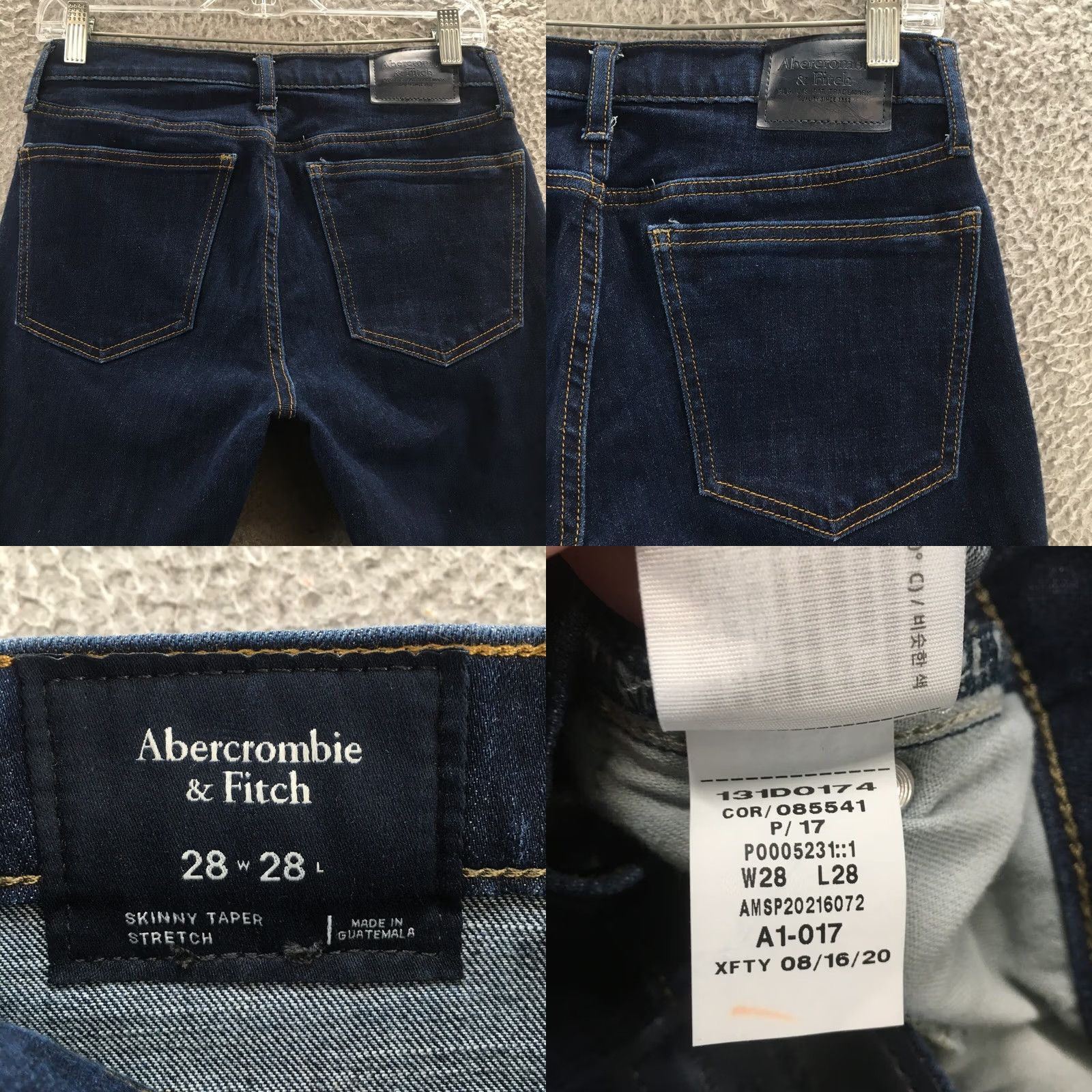 Abercrombie & Fitch Abercrombie & Fitch Jeans Skinny Taper Mens 28x28 Blue Denim Zip Regular Rise 5-Pocket Modern Classic Size 28" / US 6 / IT 42 - 9 Thumbnail