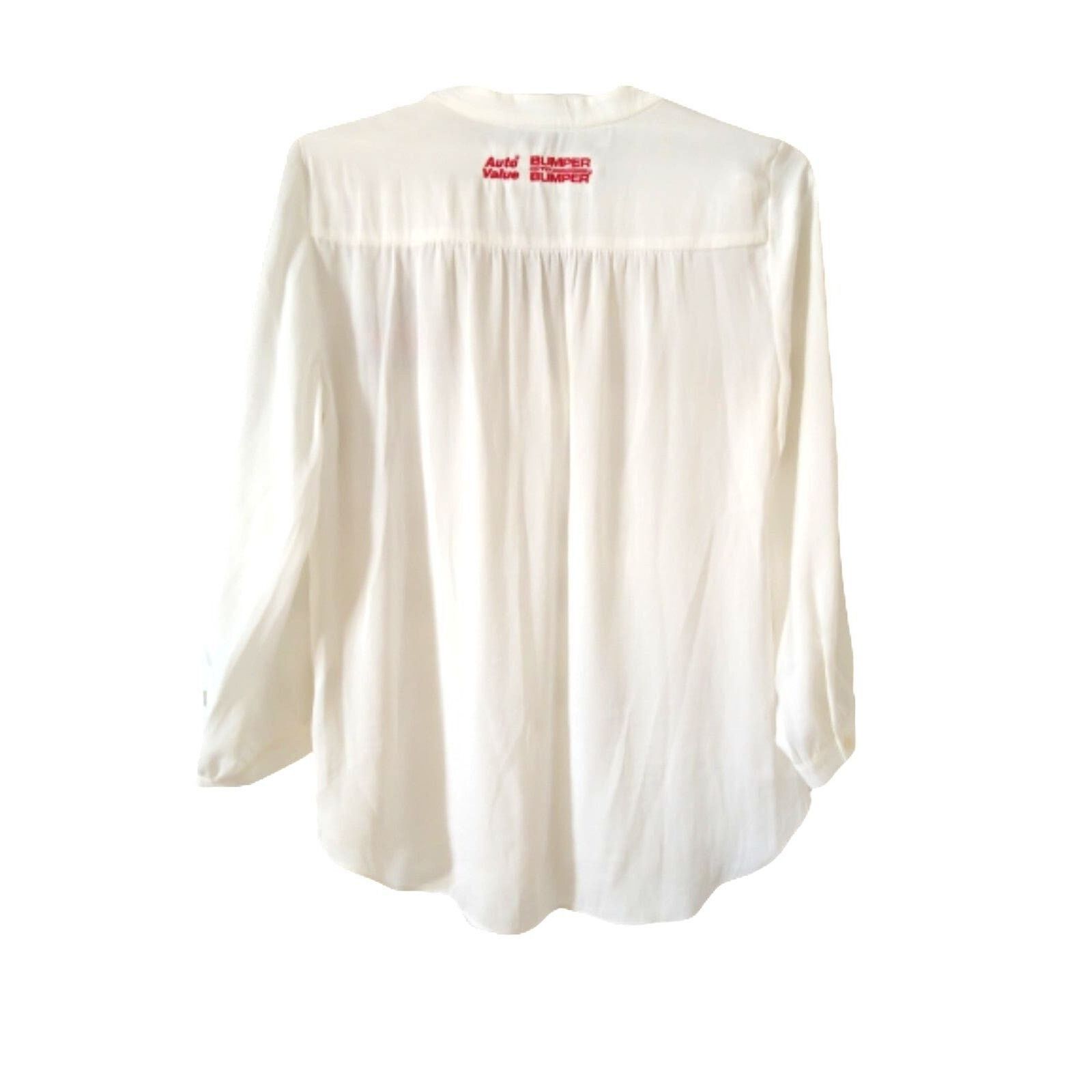 Vince Camuto Vince Camuto long sleeve v neck white women's blouse S Size S / US 4 / IT 40 - 2 Thumbnail