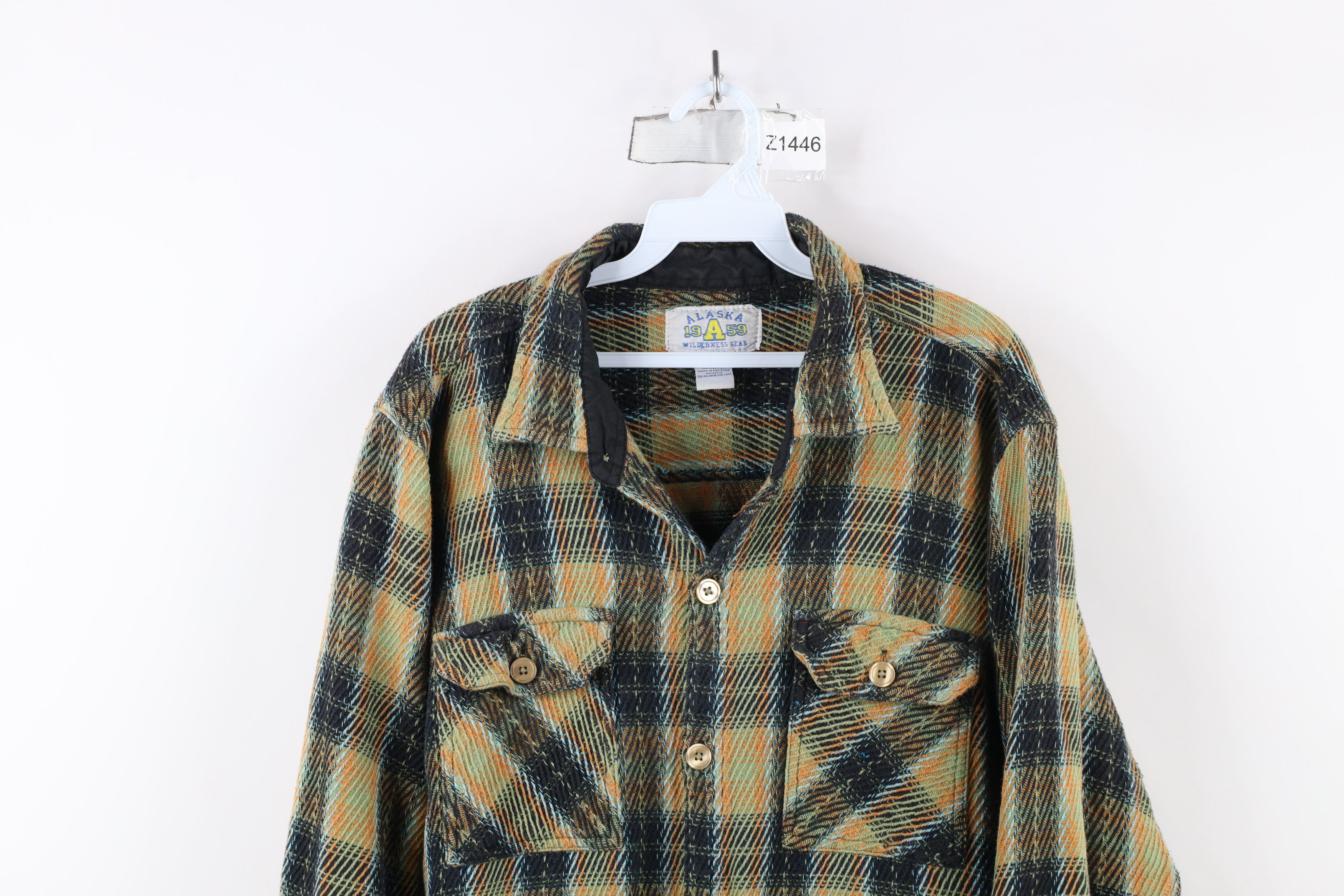 Vintage Vintage 90s Streetwear Heavy Ribbed Flannel Button Shirt Size US L / EU 52-54 / 3 - 2 Thumbnail