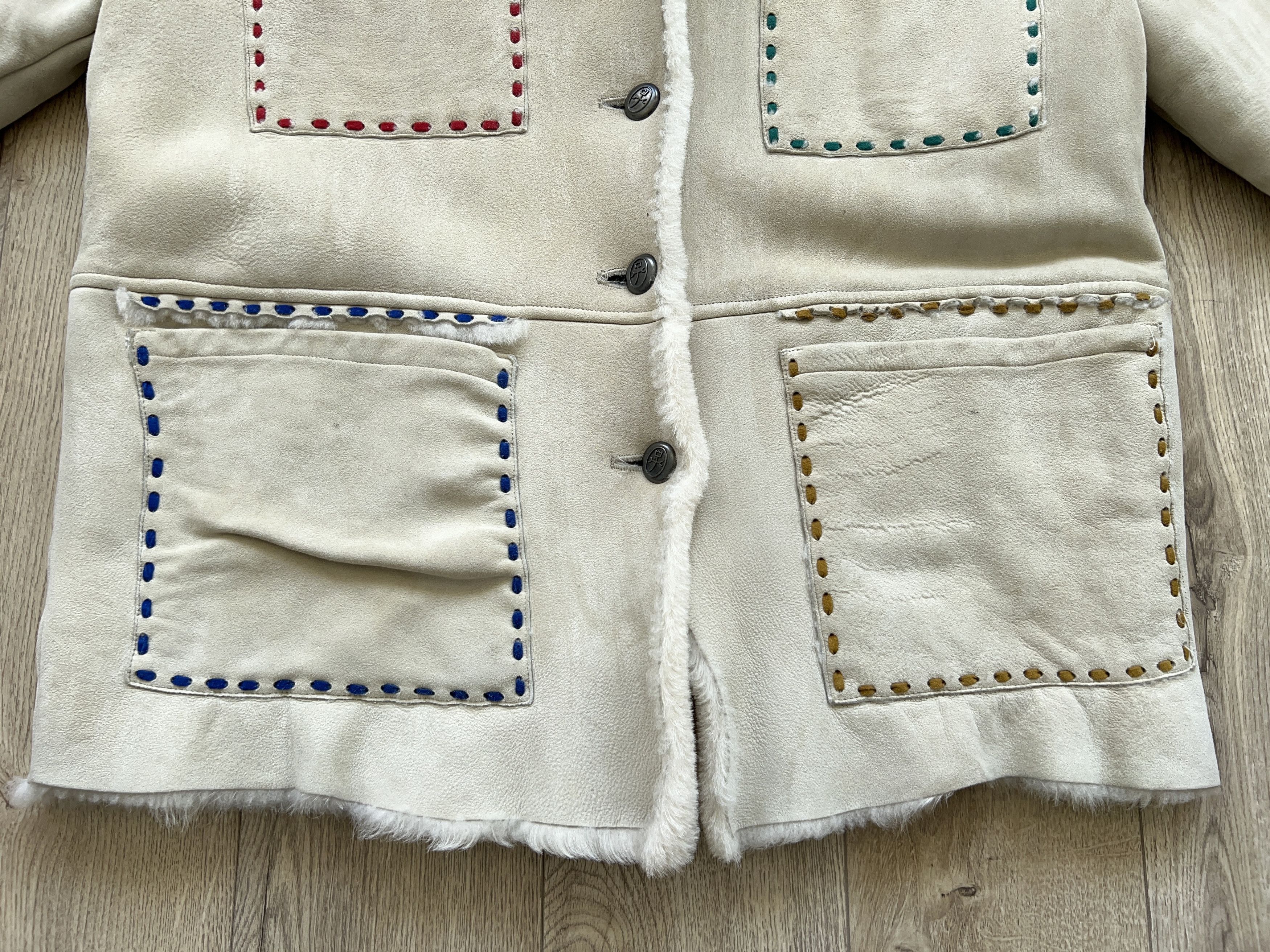 Designer × Jean Charles De Castelbajac Unique Castelbajac Tricot Sheepskin Coat Jacket Shearling Size M / US 6-8 / IT 42-44 - 4 Thumbnail
