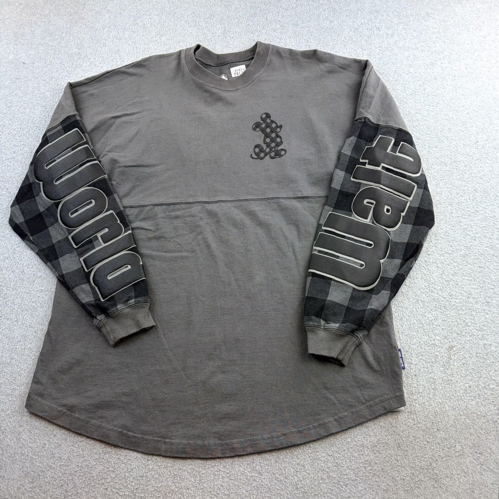 Disney VINTAGE Walt Disney World Spirit Jersey Shirt Womens L Gray Plaid Mickey Logo Adult Size L / US 10 / IT 46 - 4 Thumbnail