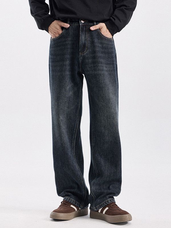 Japanese Brand Men's American retro loose wide-leg straight leg jeans Size US 32 / EU 48 - 1 Thumbnail