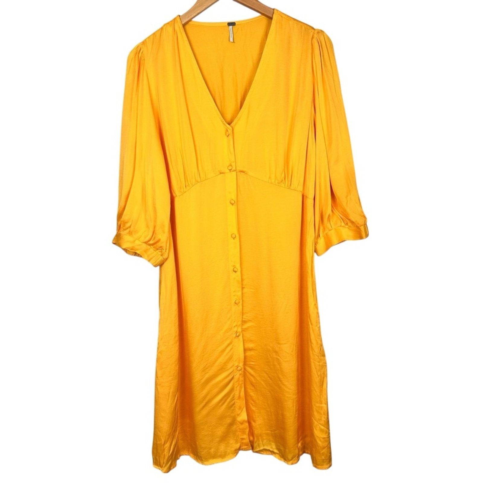 Young Fabulous & Broke Young Fabulous & Broke Yellow Button Down Shift Dress Large Size L / US 10 / IT 46 - 2 Thumbnail