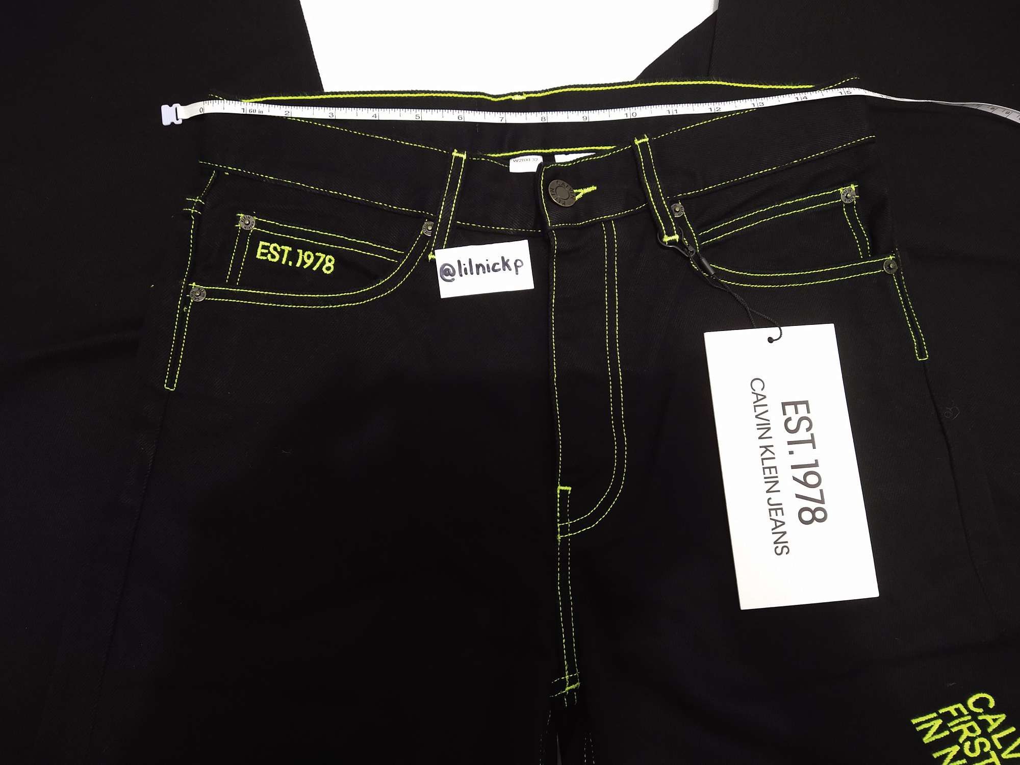 Calvin Klein 205W39NYC EST. 1978 Baggy Black Hole Jeans Size US 28 / EU 44 - 5 Thumbnail