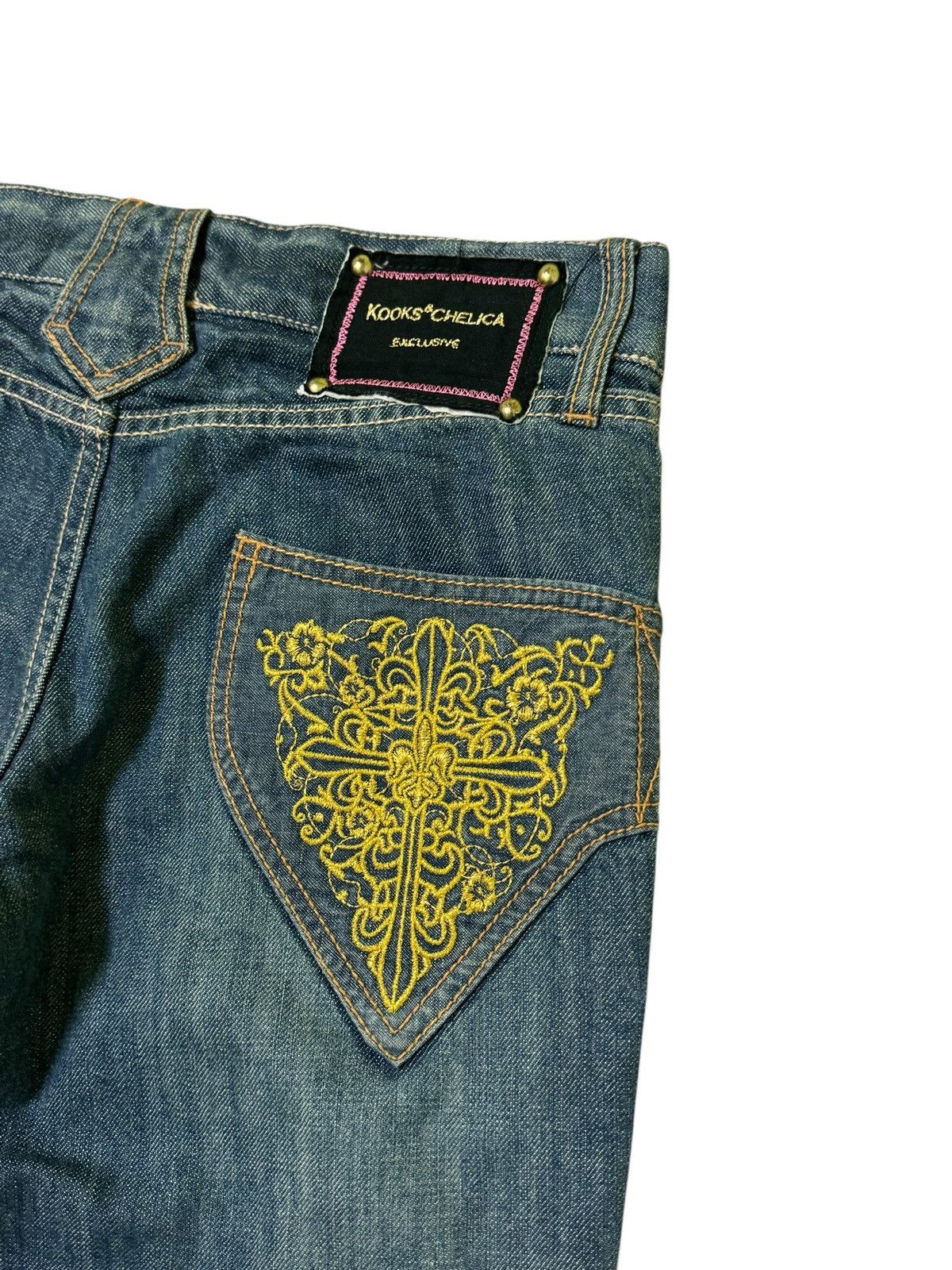 If Six Was Nine × Japanese Brand Flare KOOK & CHELICA Embroidered 6 Pocket Low Waist Denim Size US 28 / EU 44 - 12 Thumbnail