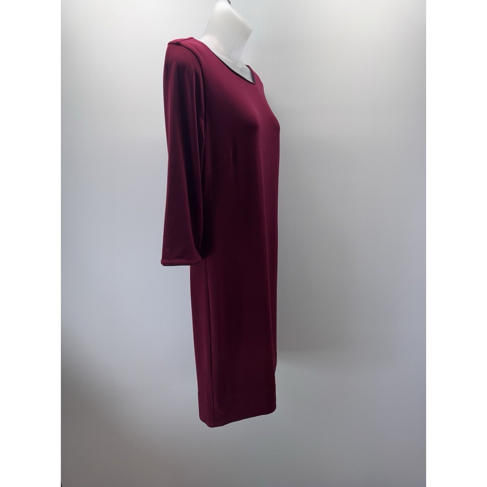 Chicos CHICOS Womens Polyester Elastane Shift Dress Maroon Size 0/S Size S / US 4 / IT 40 - 3 Thumbnail