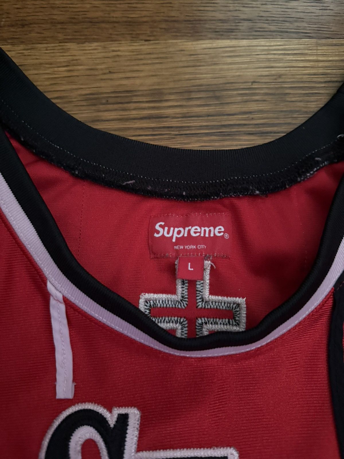 Supreme Supreme “St. Supreme” Red Basketball Jersey (Large) Size US L / EU 52-54 / 3 - 4 Thumbnail