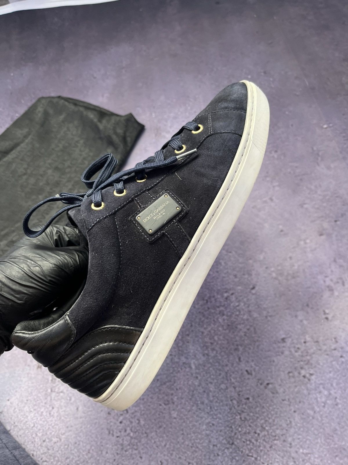 Dolce & Gabbana Low-Top Sneaker Navy Blue Suede Size US 8.5 / EU 41-42 - 5 Thumbnail