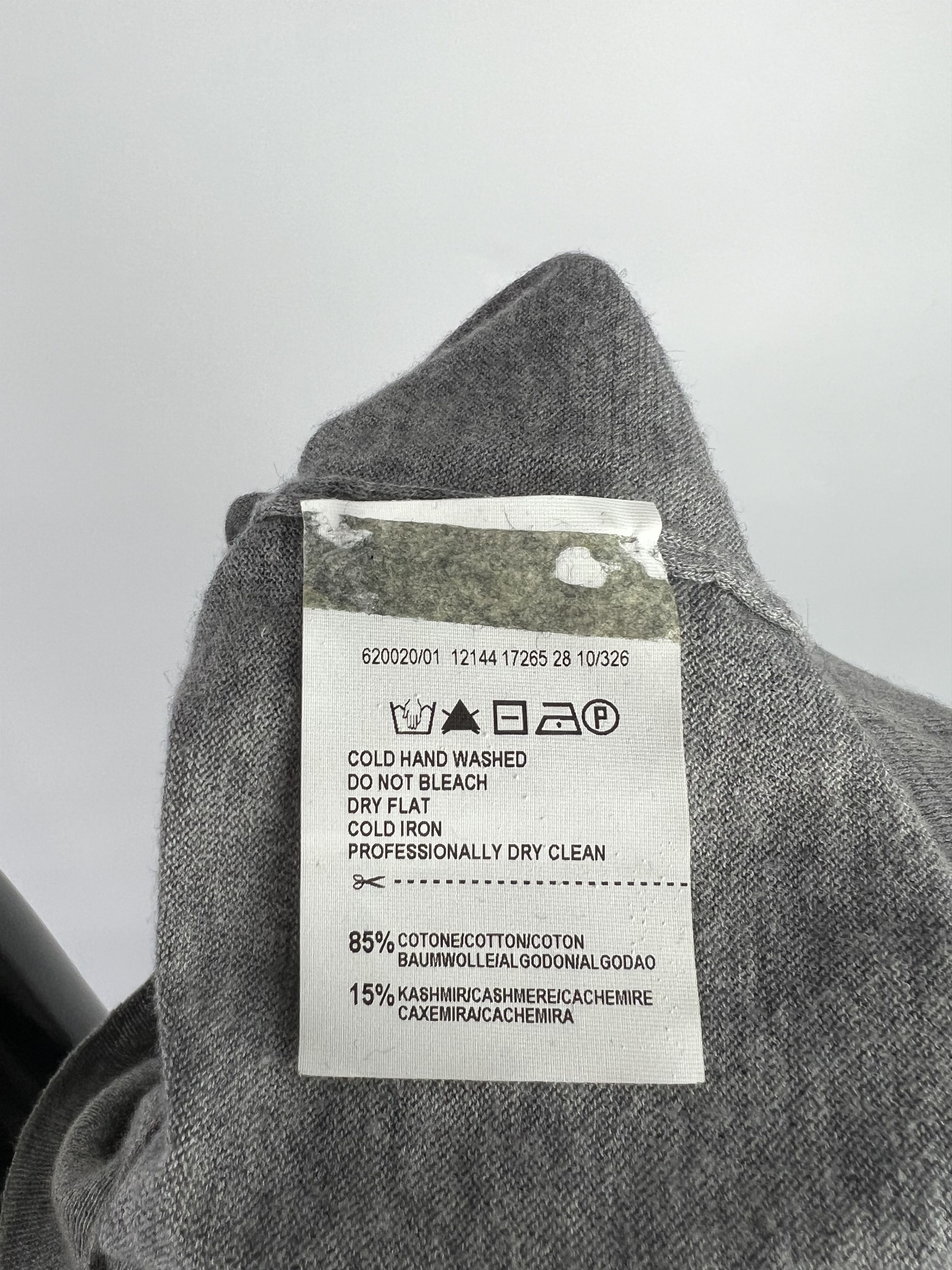 Trussardi Trussardi Women's Gray Cotton Cashmere V-Neck Sweater L Size L / US 10 / IT 46 - 10 Thumbnail