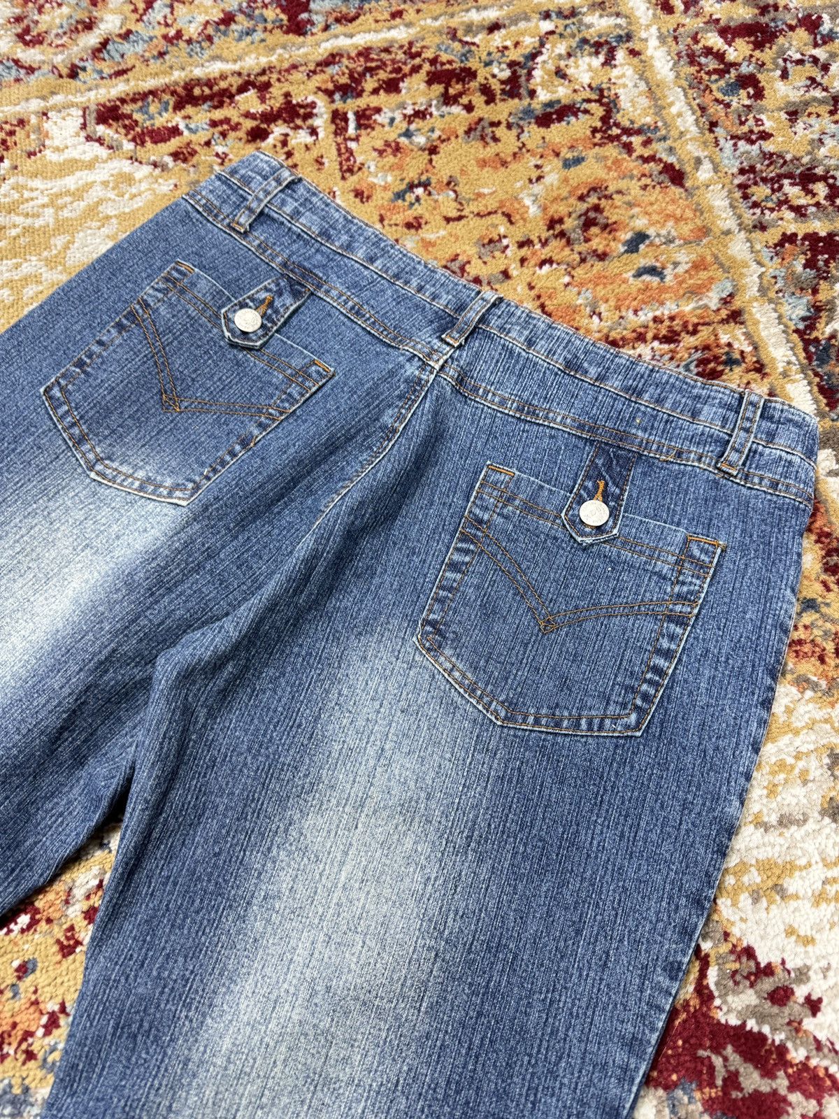Japanese Brand ᶠᵃⁿᶜʸᵍᵘʸ Y2K Flared Denim Boootcut Flared Jeans Cargo Pant Size US 34 / EU 50 - 6 Thumbnail