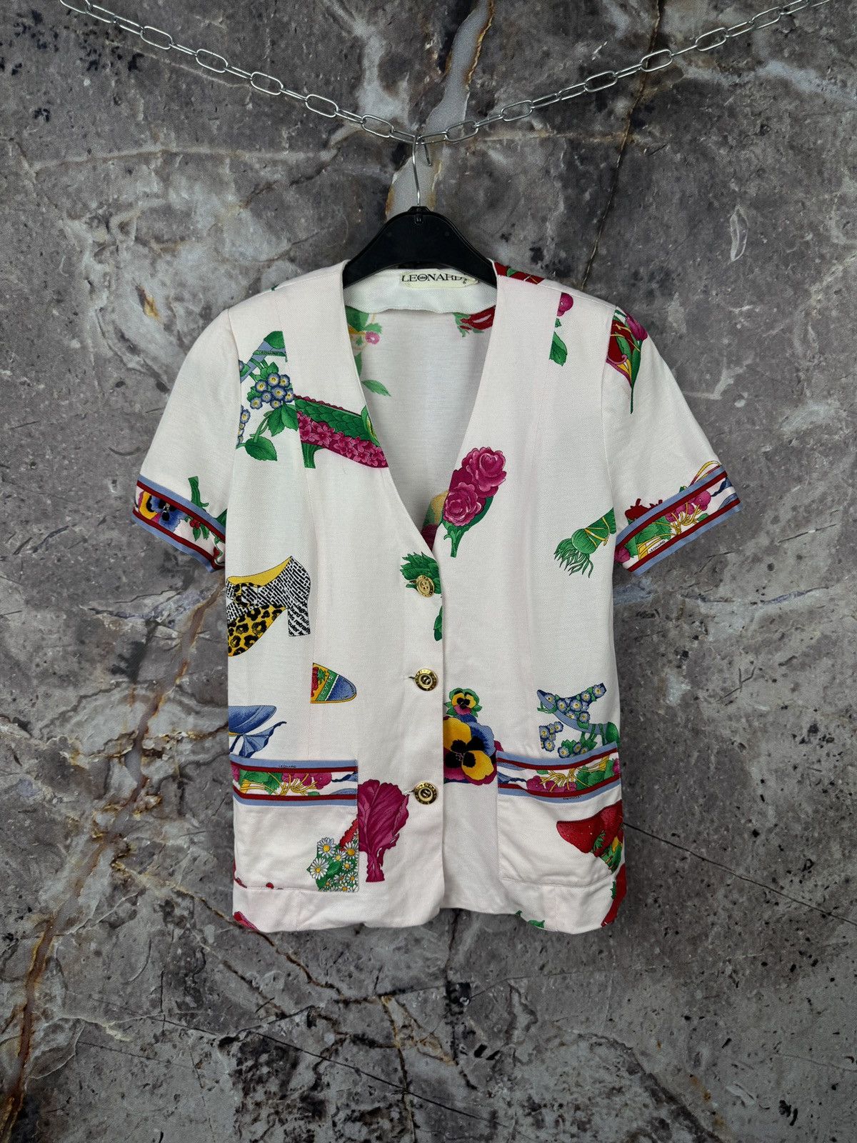 Emilio Pucci Women’s Leonardo Paris Vegatable Jacket With Short Sleeves Size L / US 10 / IT 46 - 1 Thumbnail