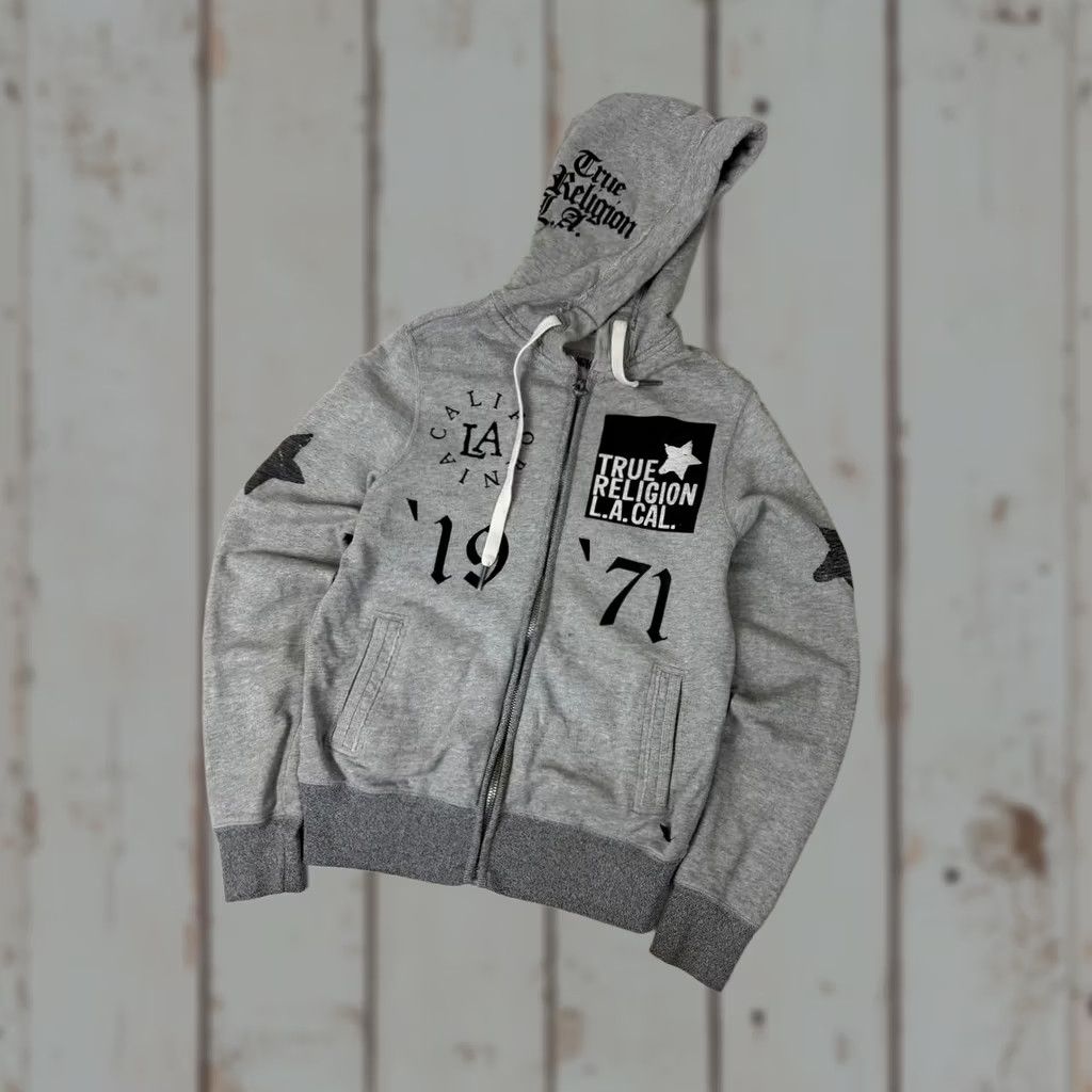 True Religion True Religion Hoodie Full Zip 1971 Logo Y2K Men SZ S Gray Size US S / EU 44-46 / 1 - 1 Thumbnail