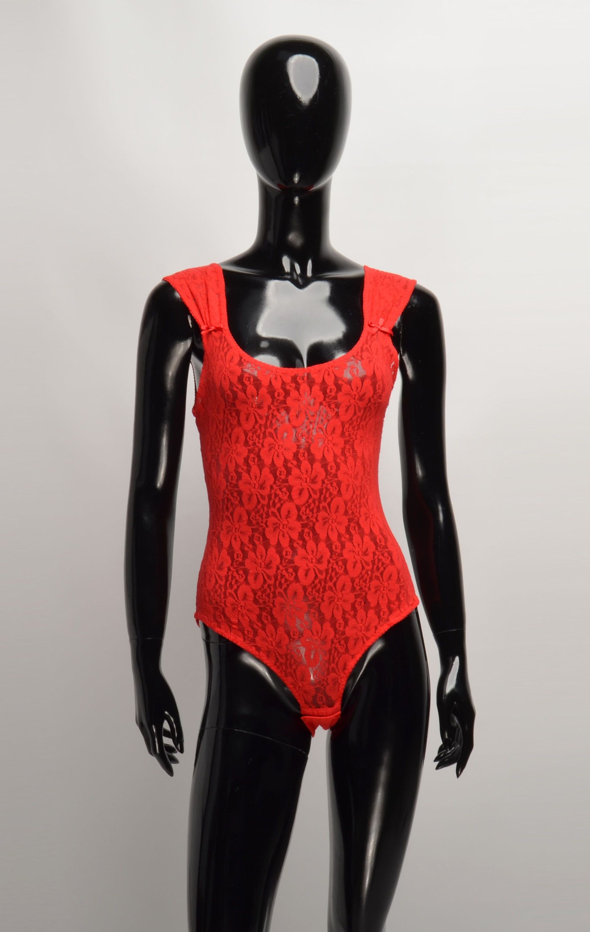 Vintage Vintage Roberta 90's Coquette Lace Red Bodysuit Size ONE SIZE - 1 Thumbnail