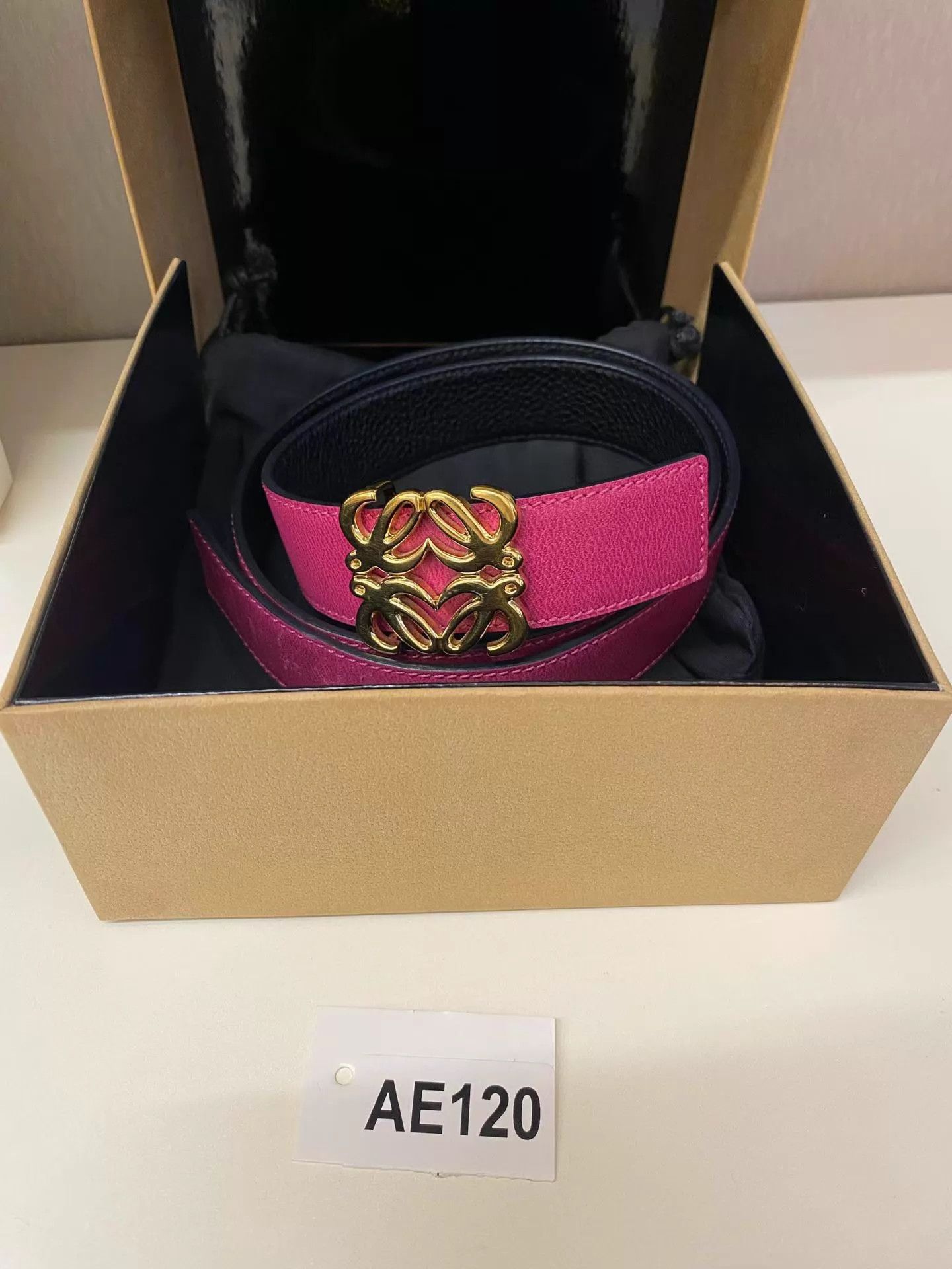 Loewe Loewe Double Sided Gold Buckle Belt 97x3 Good Size ONE SIZE - 4 Thumbnail
