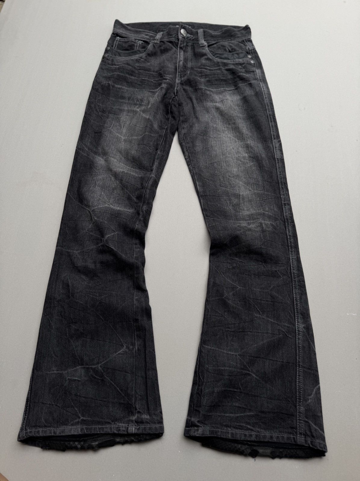 Japanese Brand Roothree lace up flare jeans Size US 31 - 1 Thumbnail