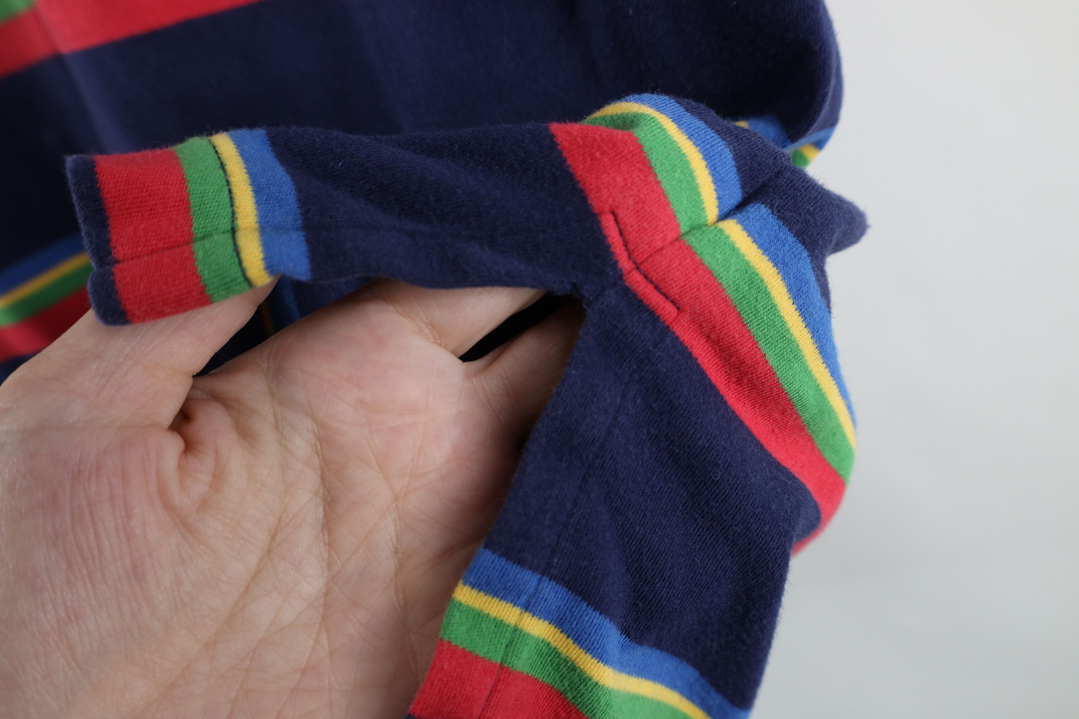 Vintage Vintage 90s Streetwear Rainbow Striped Collared Golf Polo Size US XXL / EU 58 / 5 - 9 Thumbnail