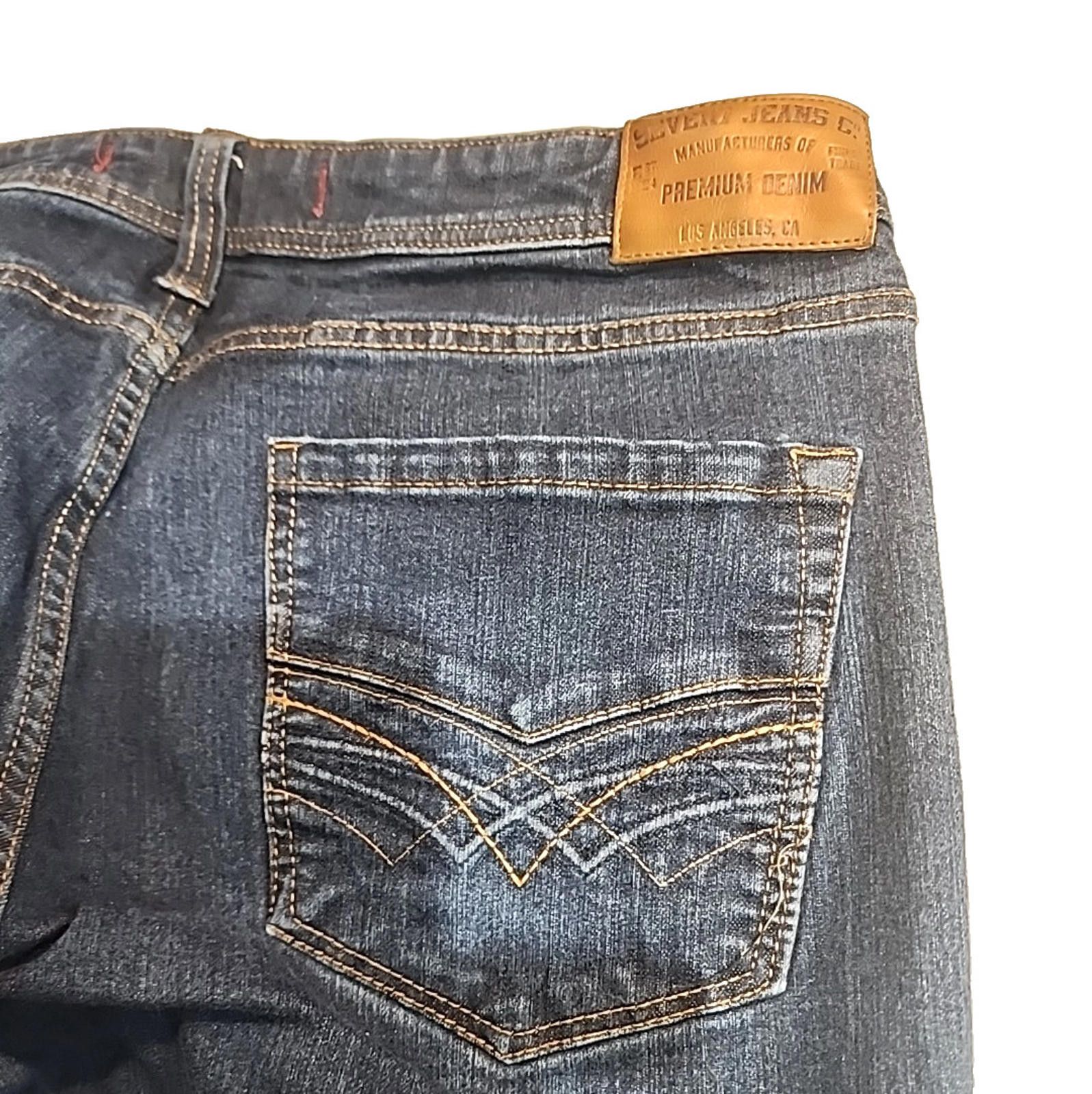 Seven 7 Seven7 Men’s Blue Jeans Straight Denim Actual 34Wx29L S7A1 Size US 34 / EU 50 - 8 Thumbnail