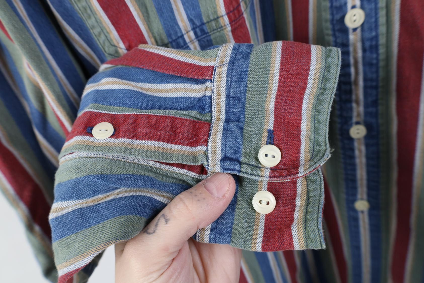 Vintage Vintage 90s Streetwear Striped Collared Button Down Shirt Size US L / EU 52-54 / 3 - 6 Thumbnail