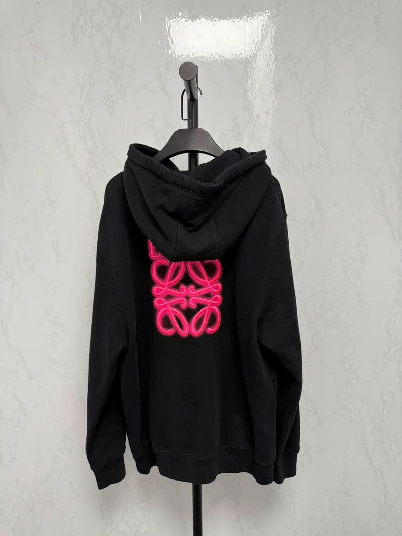 Loewe Loewe Black hoodie with a large logo on the back. Size L / US 10 / IT 46 - 1 Thumbnail