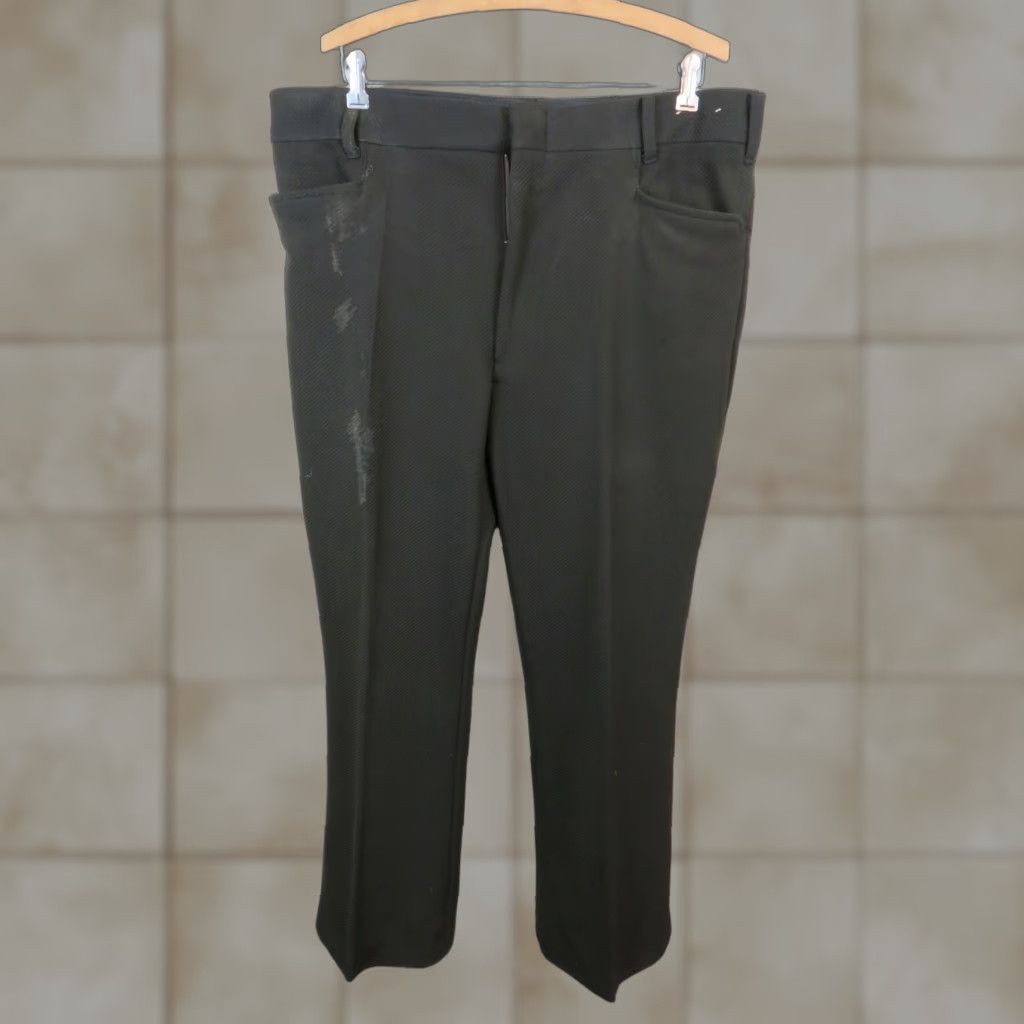 Vintage VINTAGE International Pants Work twill 40 Black Zip Belts Loops Straight Men's Regular Chino Cotton Blend Front Flat Workwear Control US Japan Size US 40 / EU 56 - 1 Thumbnail