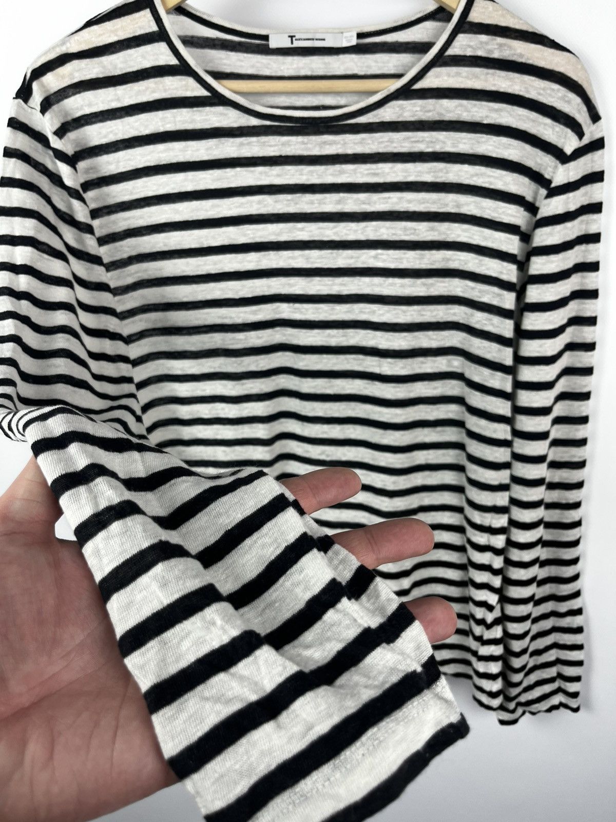 Alexander Wang Womens T. Alexander Wang Long Sleeve Striped Top Black White Size S / US 4 / IT 40 - 6 Thumbnail