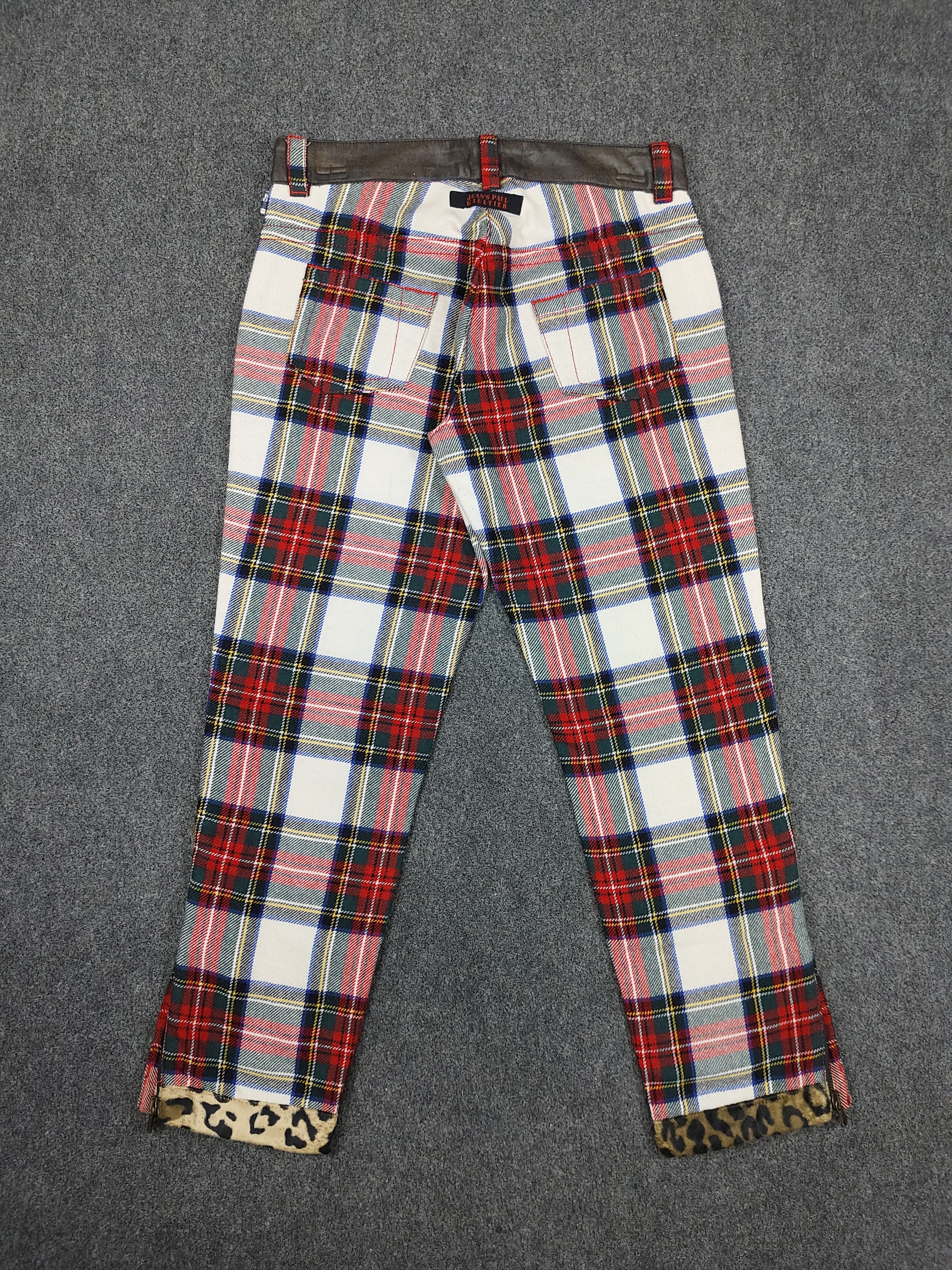 Jean Paul Gaultier 00s JPG❤️‍🔥Plaid Leopard Hybrid Glam Rock Punk Statment Size 29" - 4 Thumbnail