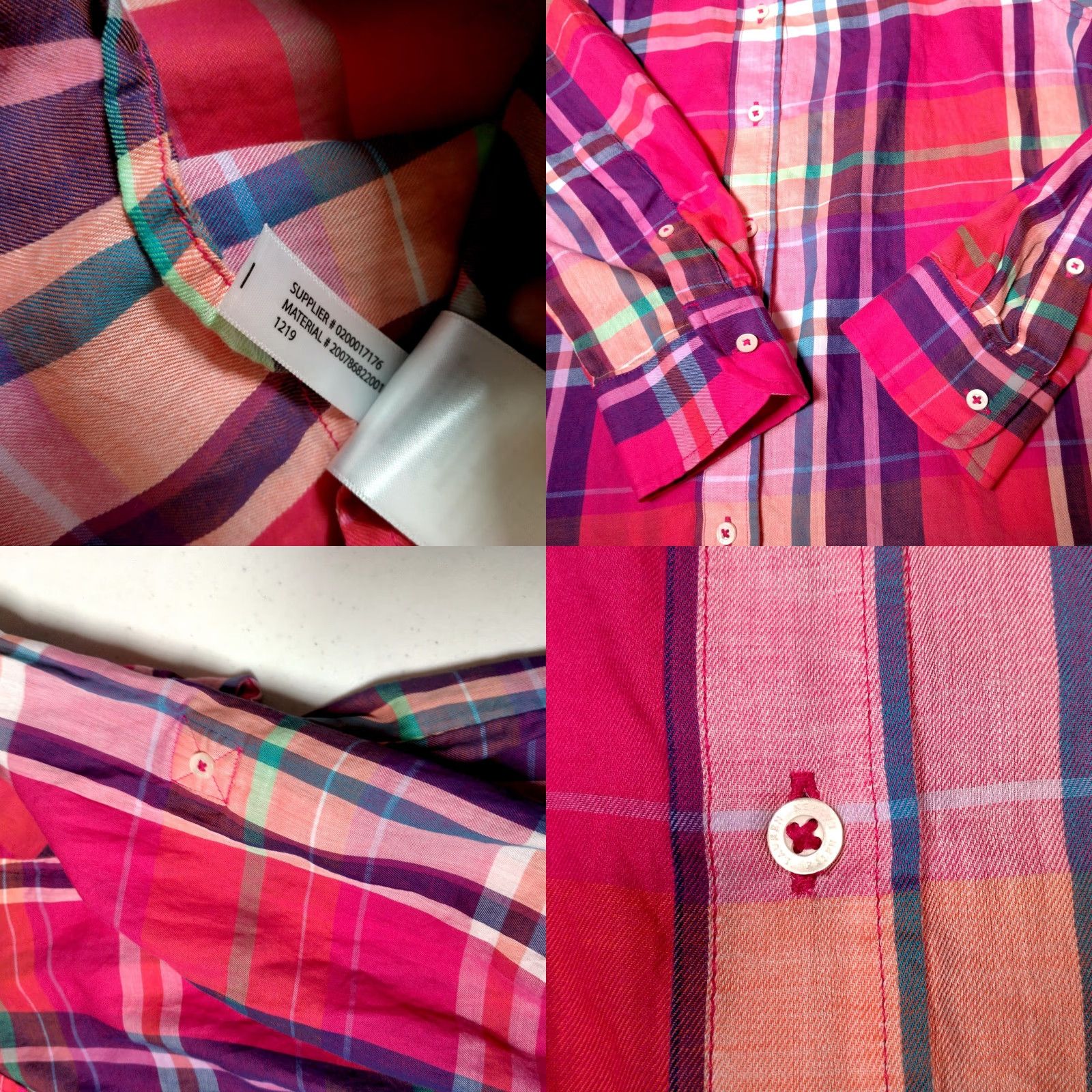Ralph Lauren Lauren Ralph Lauren Blouse Shirt Women M Roll Tab Sleeve Purple Plaid Size M / US 6-8 / IT 42-44 - 9 Thumbnail