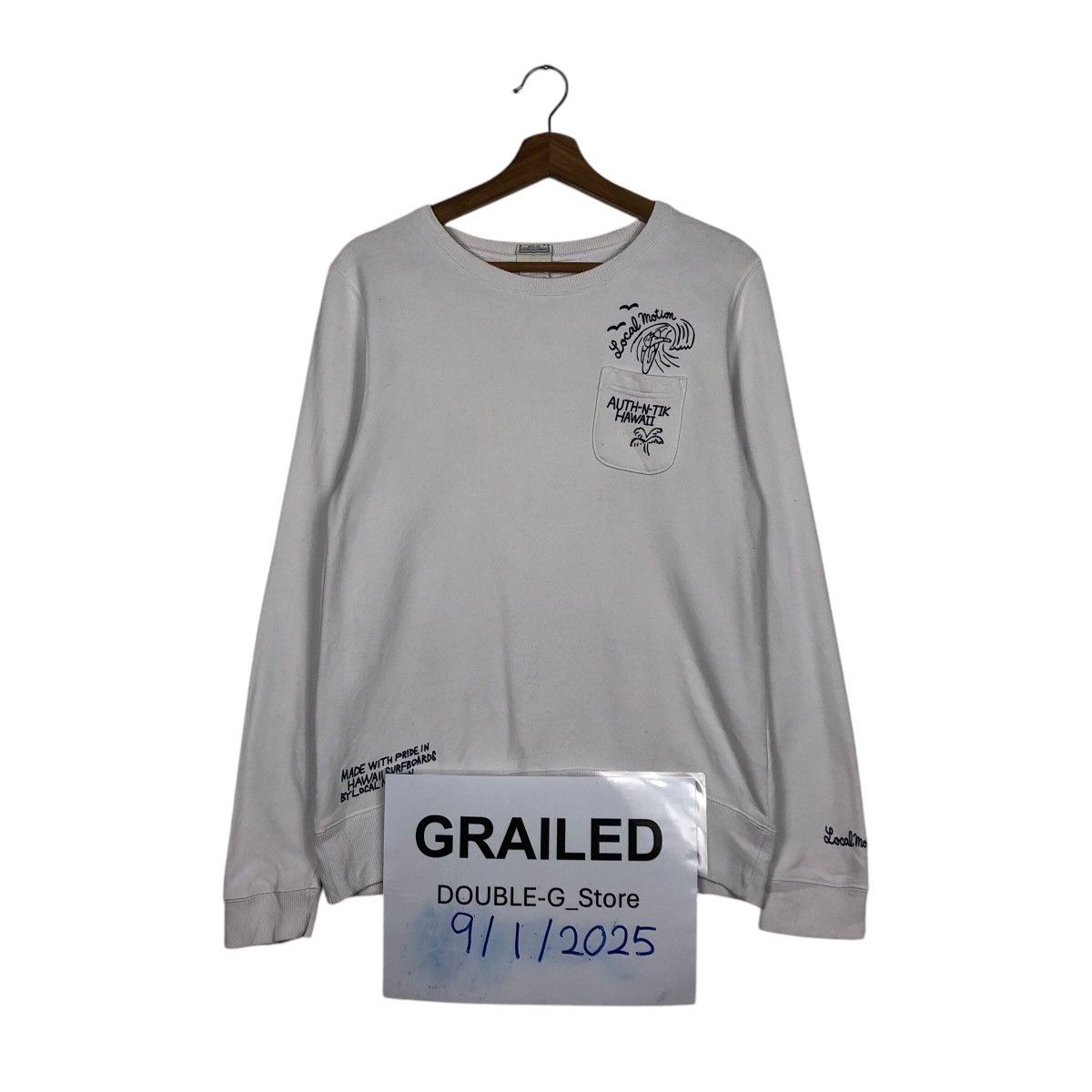 Japanese Brand × Vintage 📌Vintage Sweatshirt Crewneck Honolulu Hawaii Big Logo Size US L / EU 52-54 / 3 - 1 Thumbnail