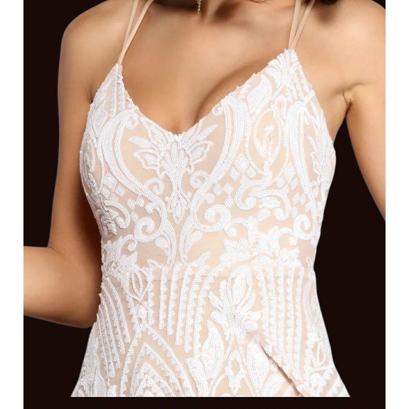 Windsor Smith Windsor Formal Sequin Dress Sleeveless Spaghetti Champagne Size S / US 4 / IT 40 - 6 Thumbnail