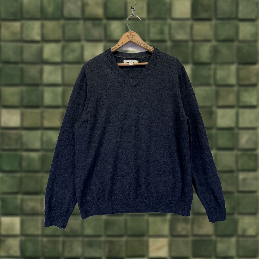 Nordstrom VINTAGE Nordstrom Sweater Shirt Womens XL 100% Merino Wool V-Neck Slate Green 9743 Size XL / US 12-14 / IT 48-50 - 1 Thumbnail
