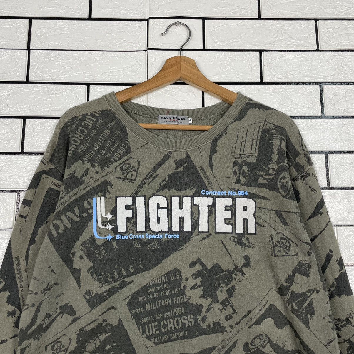 Japanese Brand Blue Cross Military Fighter Sweatshirt Size US M / EU 48-50 / 2 - 2 Thumbnail