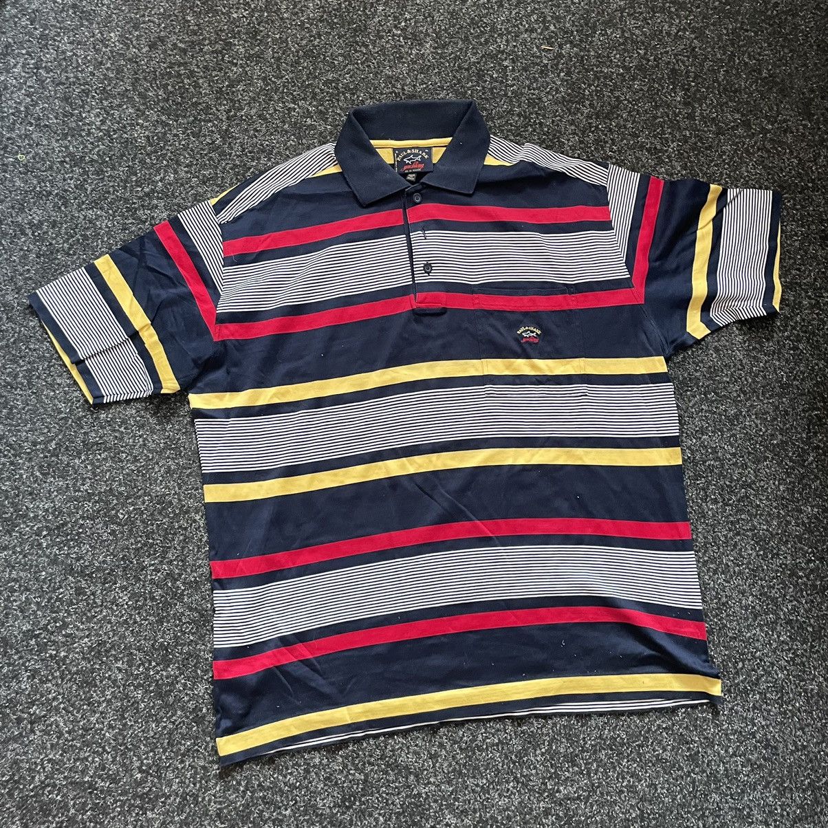 Paul & Shark Paul shark polo luxury tee shirt striped old money Italy Size US XL / EU 56 / 4 - 1 Thumbnail