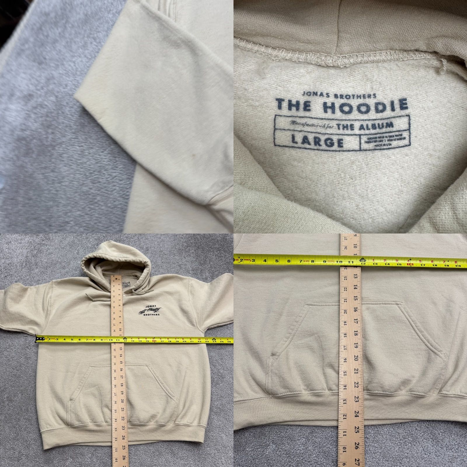 Vintage Joans Brothers The Album Mountain Graphic Hoodie Pullover Sweatshirt Mens Large Beige Polyester Cotton Hooded Regular Fit Men's Sweatshirt Hoodie Size US L / EU 52-54 / 3 - 8 Thumbnail