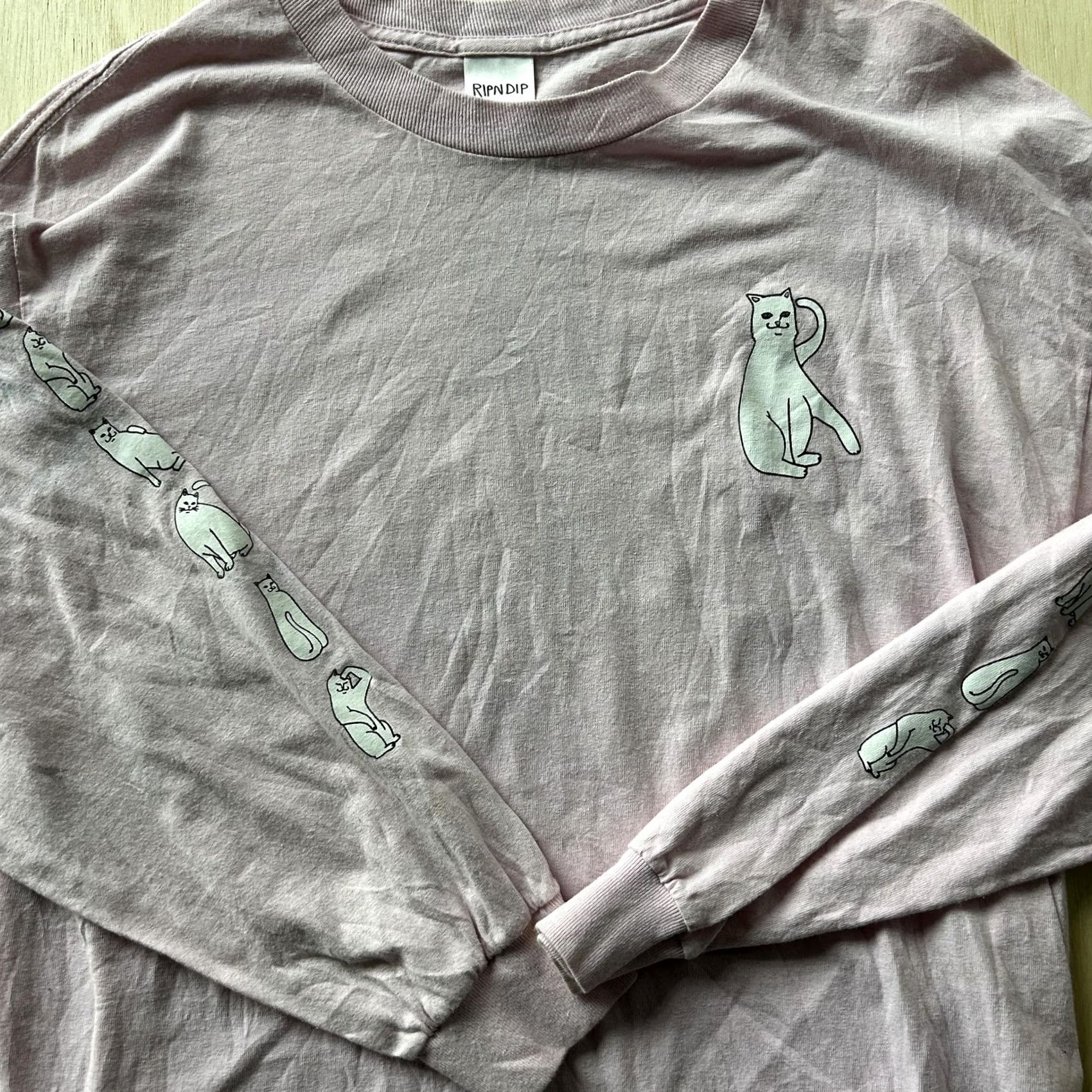 RIPNDIP RIPNDIP Shirt Mens Large Pink Long Sleeve Cat Graphic Streetwear Skateboard Size US L / EU 52-54 / 3 - 3 Thumbnail