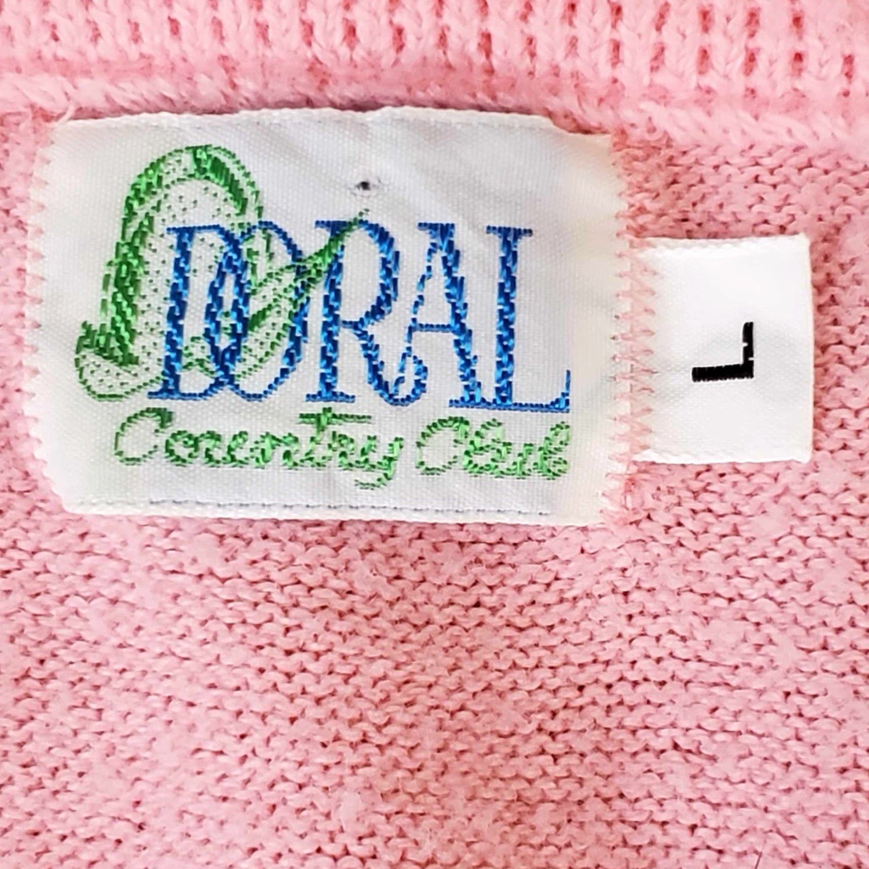 Vintage VINTAGE Doral Country Club Golf Sweater Unisex Adults L Pink Logo Knit Pullover V-Neck 80s 90s Classic Dad Golf Size US L / EU 52-54 / 3 - 3 Thumbnail