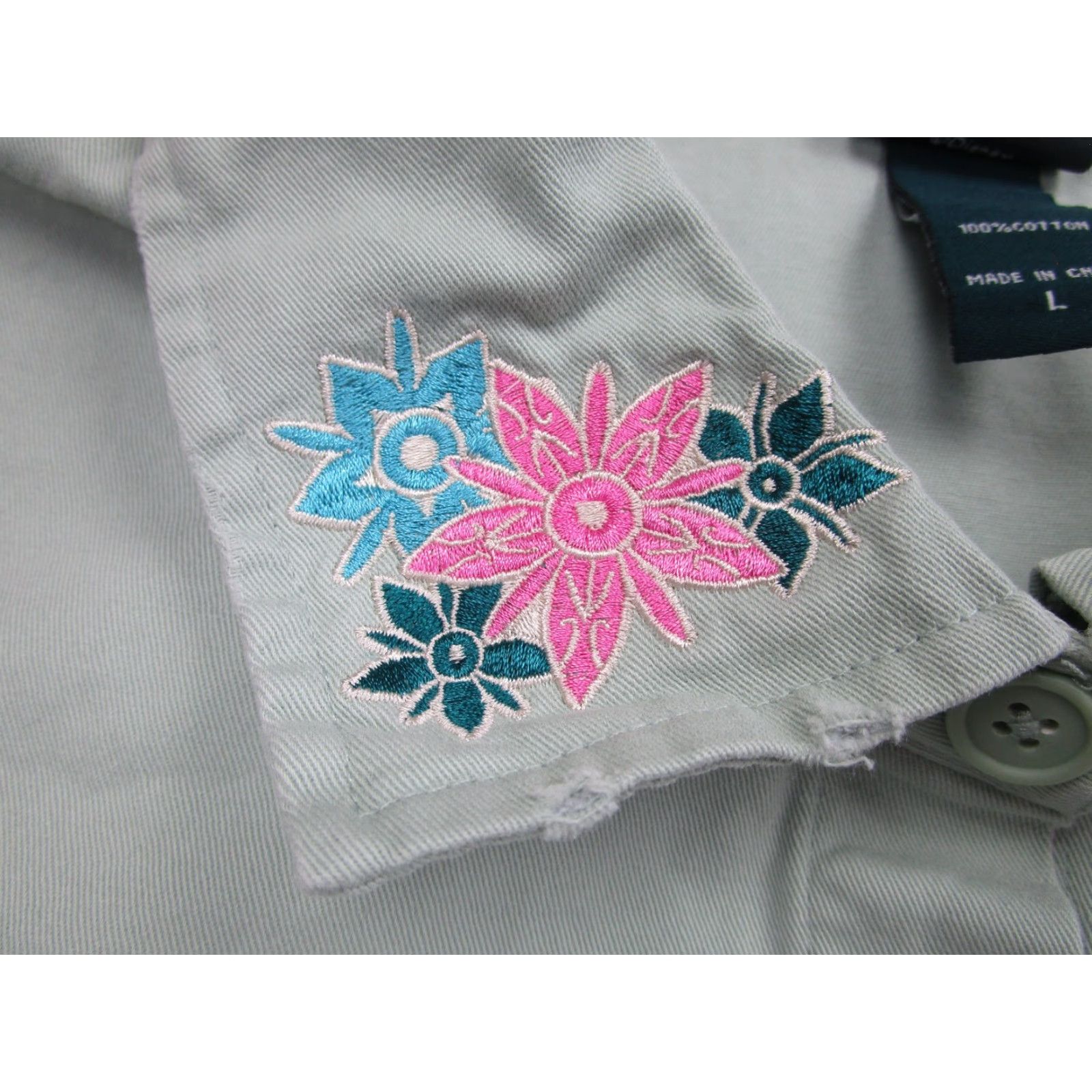 Vintage Disney Raya Last Dragon Shirt Womens Large Green Embroidered Floral Her Universe Size L / US 10 / IT 46 - 4 Thumbnail