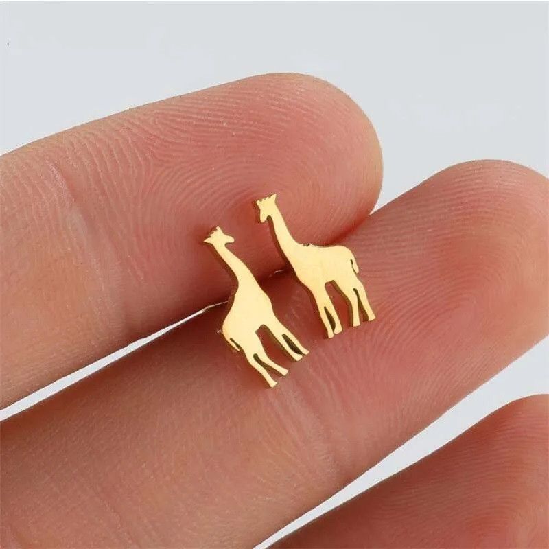 Jewelry Giraffe Stud Earrings Charm Earring Gift Size ONE SIZE - 1 Thumbnail