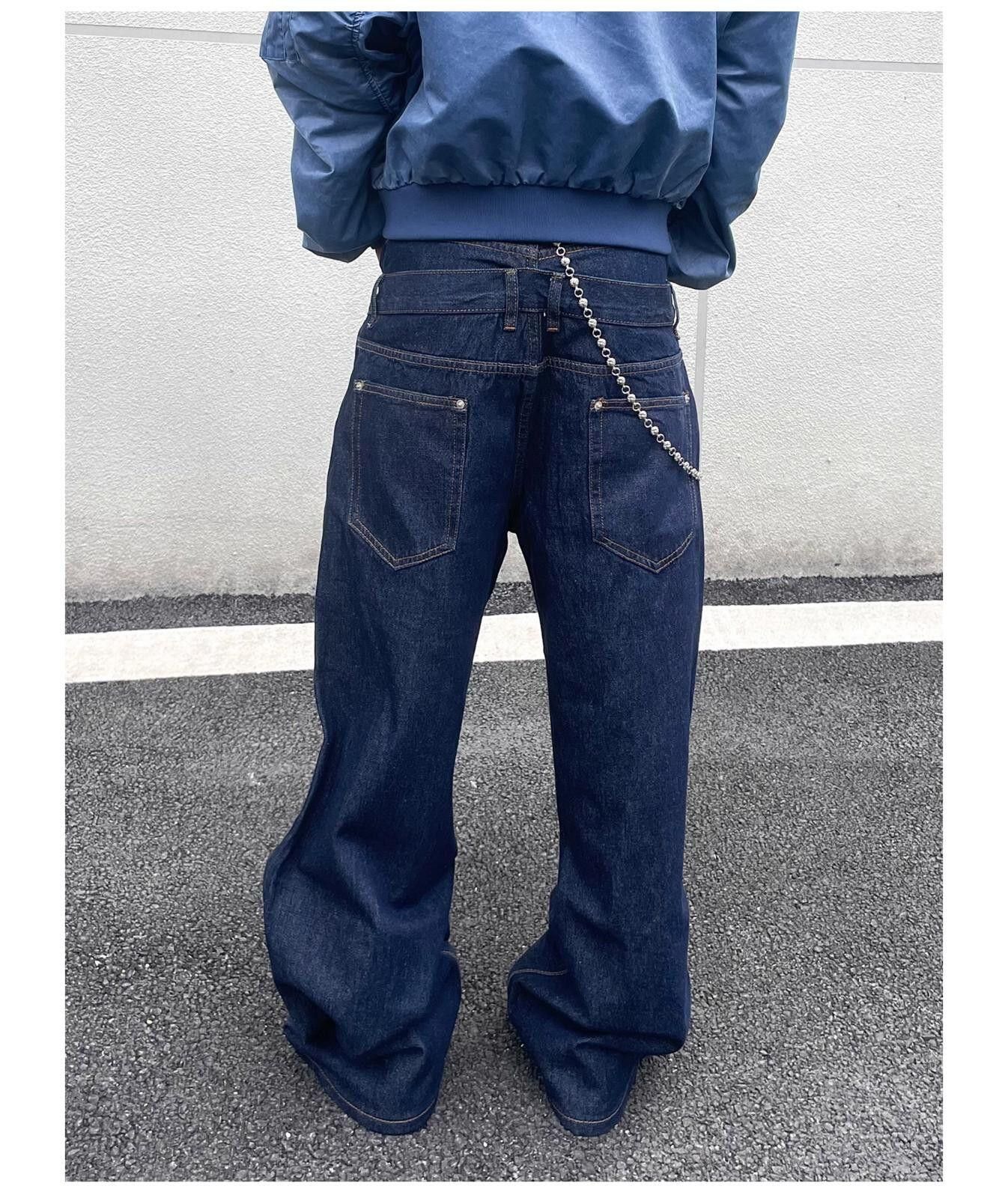 Other Double Waist Wide Leg Raw Denim Jeans Size US 32 / EU 48 - 5 Thumbnail