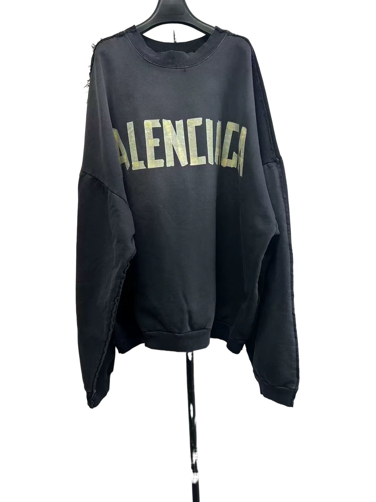 Balenciaga Balenciaga Distressed Taped Logo Sweatshirt XL Size US XL / EU 56 / 4 - 1 Thumbnail